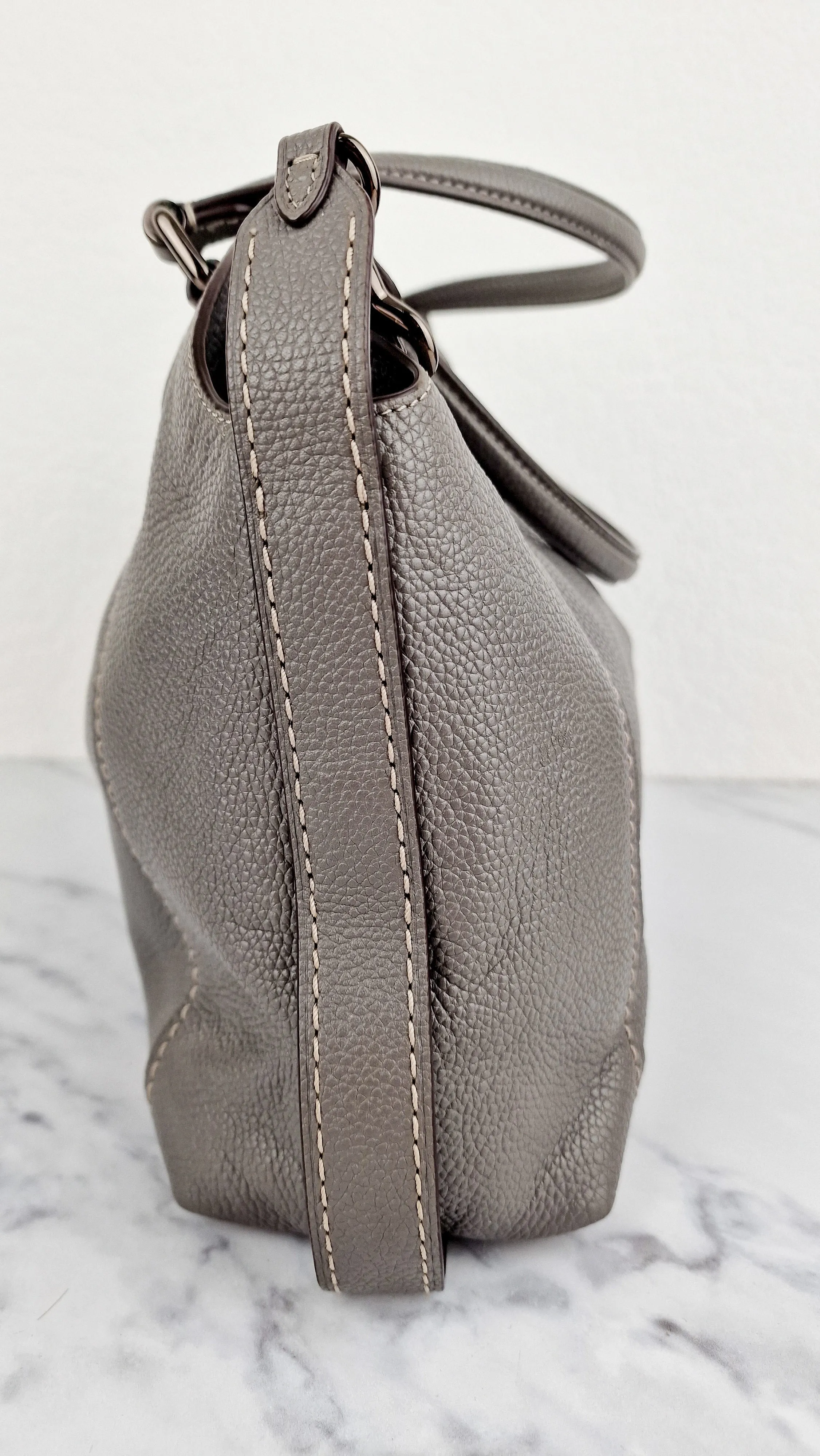 Coach Edie Shoulder Bag 28 in Grey Pebble Leather - Handbag Coach 57124