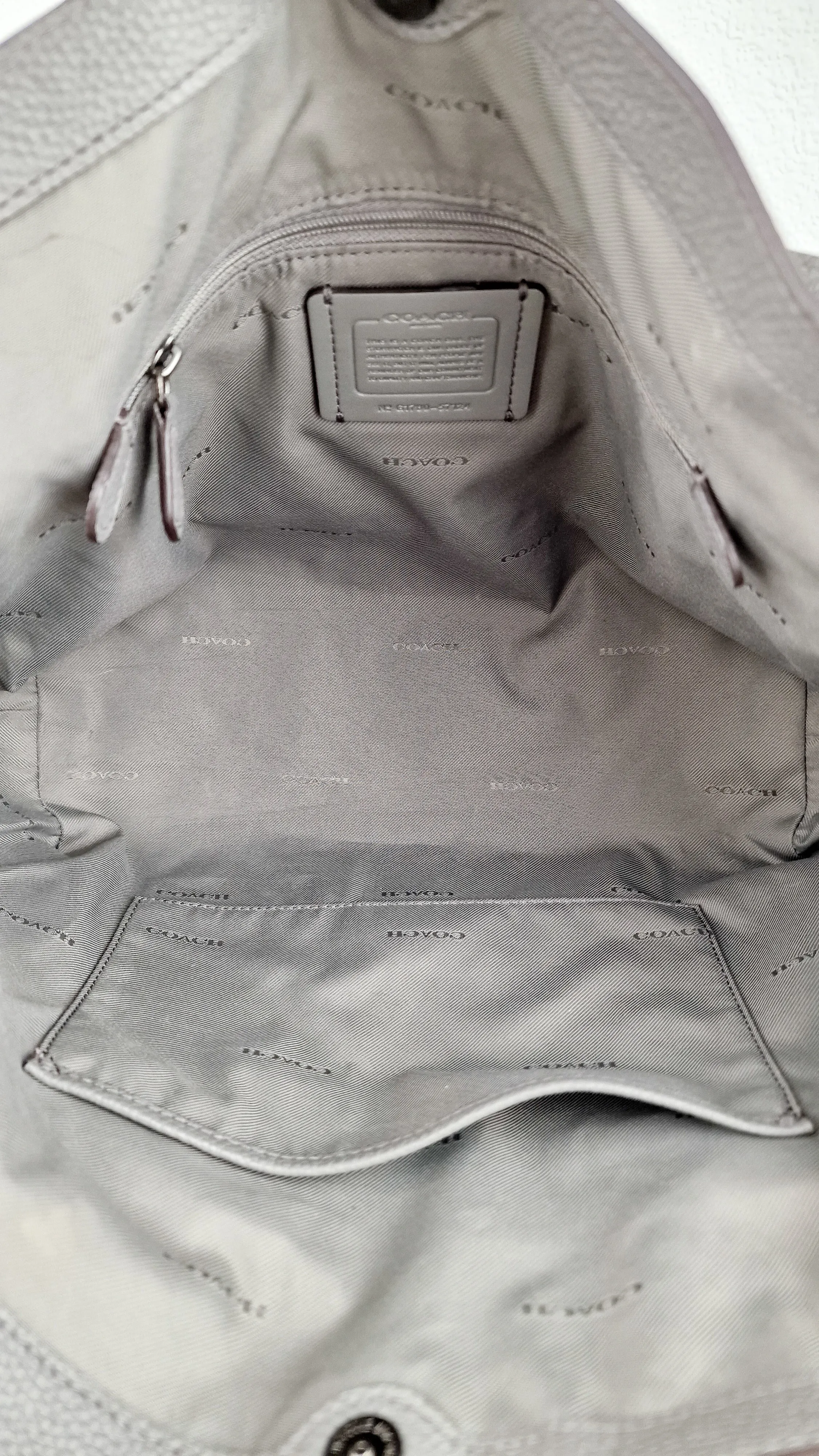 Coach Edie Shoulder Bag 28 in Grey Pebble Leather - Handbag Coach 57124