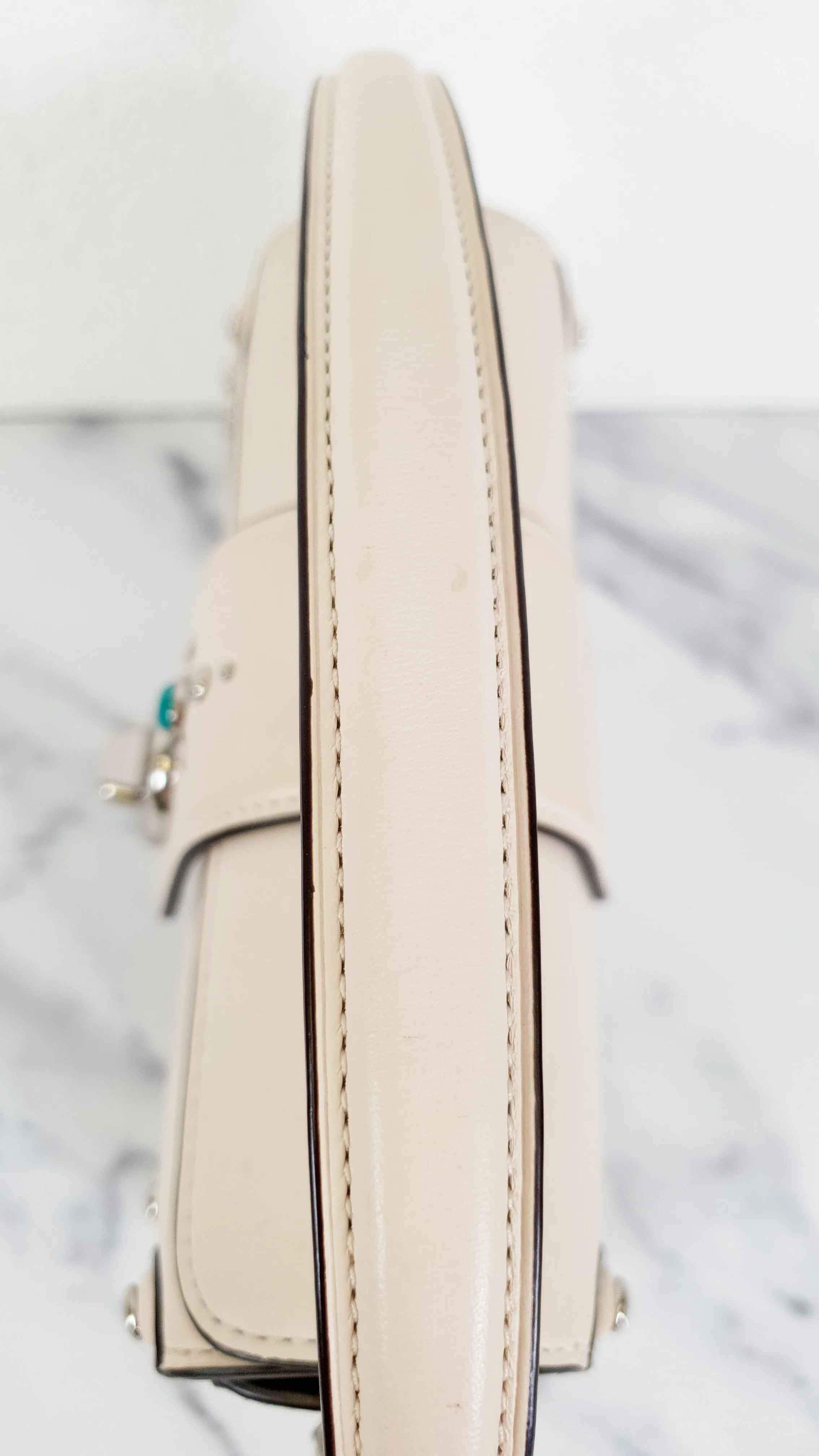 Coach Page Crossbody Bag in Chalk Smooth Leather With Western Rivets and Snakeskin - Handbag - Coach 86731