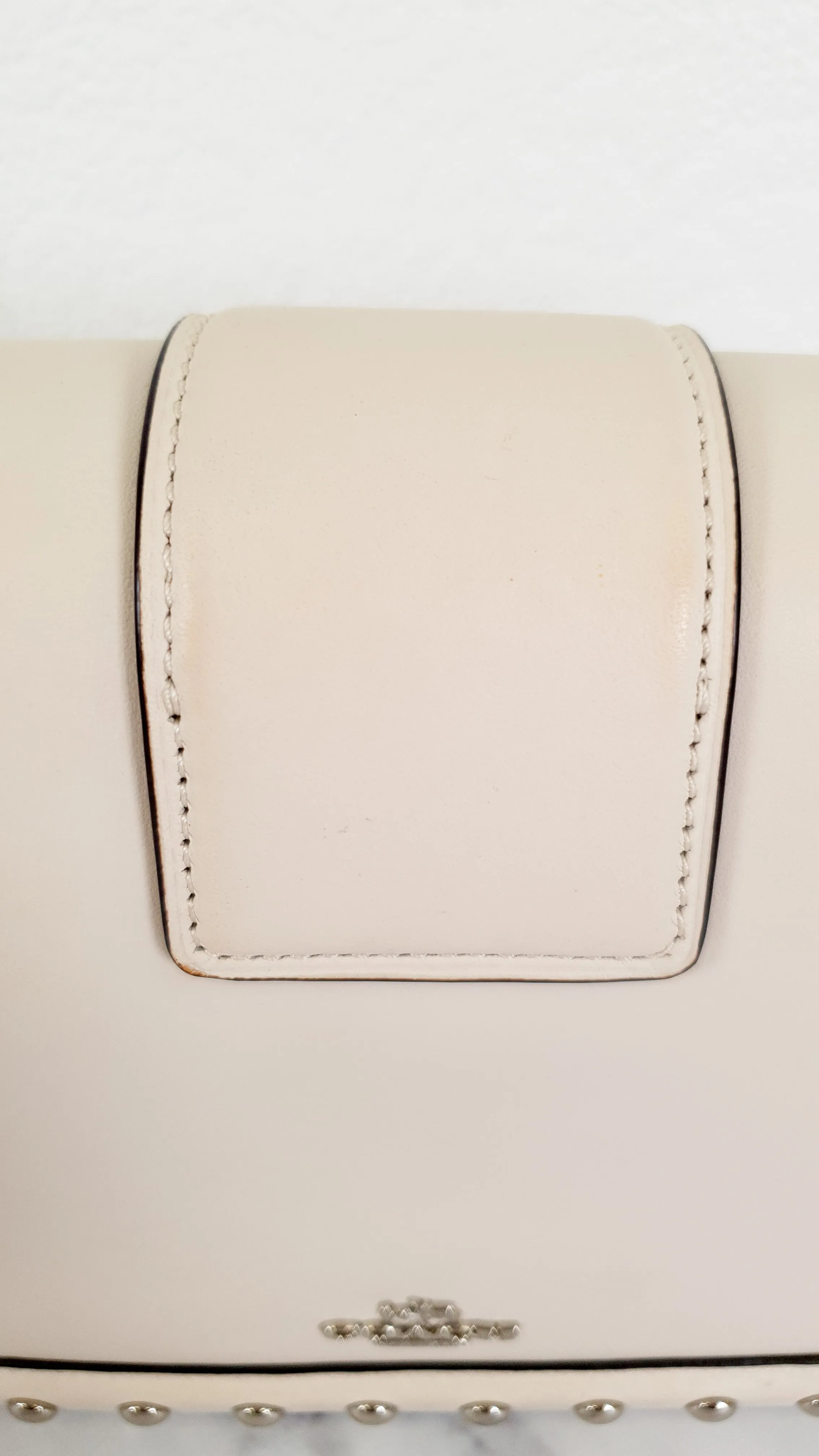 Coach Page Crossbody Bag in Chalk Smooth Leather With Western Rivets and Snakeskin - Handbag - Coach 86731
