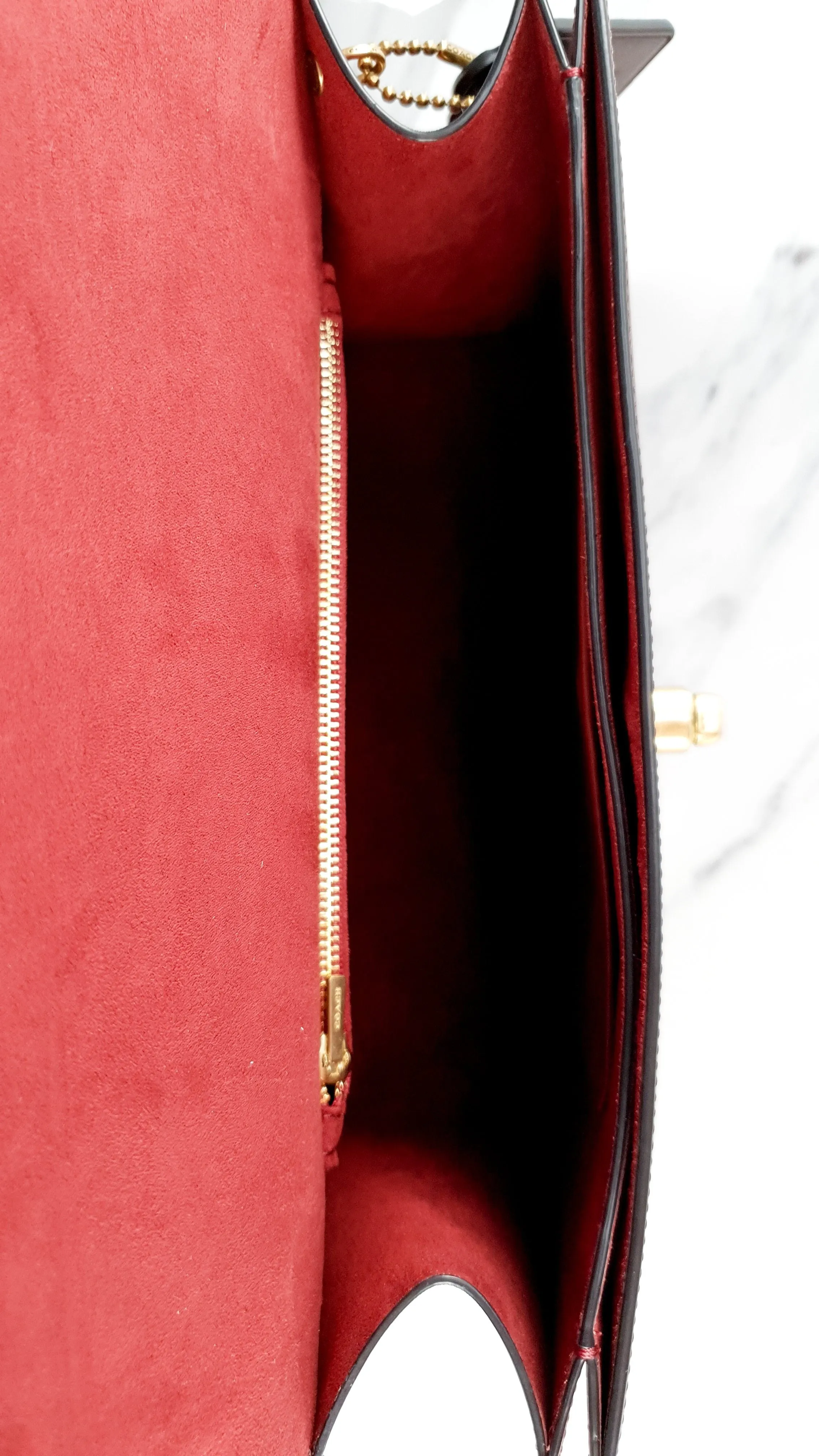Coach Parker 32 Tophandle Carryall in Oxblood Burgundy Colorblock with Snakeskin Details - Handbag Exotic Crossbody Bag Coach 73969