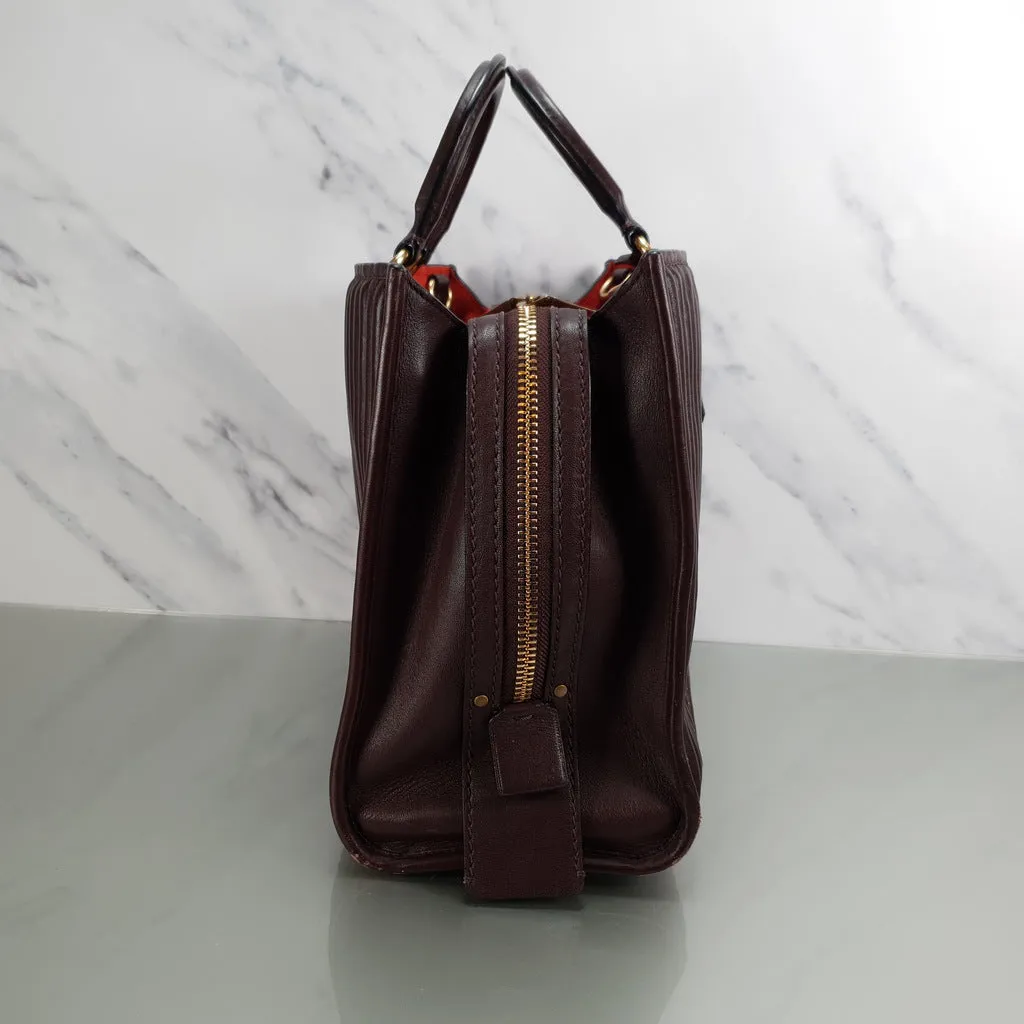 Coach Rogue 31 in Oxblood Quilted Nappa Leather Chevrons with Studs & Red Suede - SAMPLE BAG