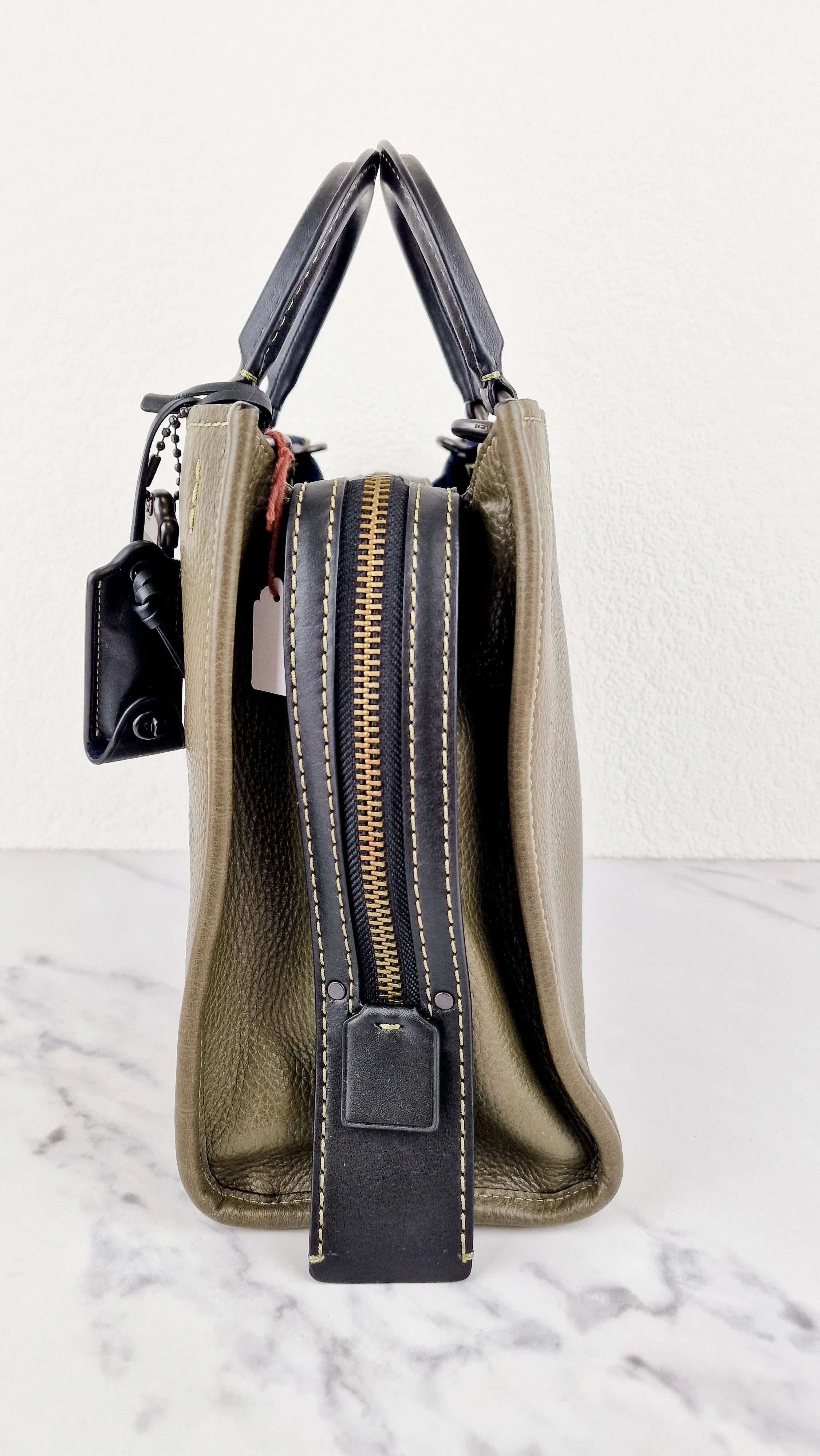 Coach Rogue 31 Olive Army Green With Black Details Handbag Colorblock Dark Green - Coach 38124
