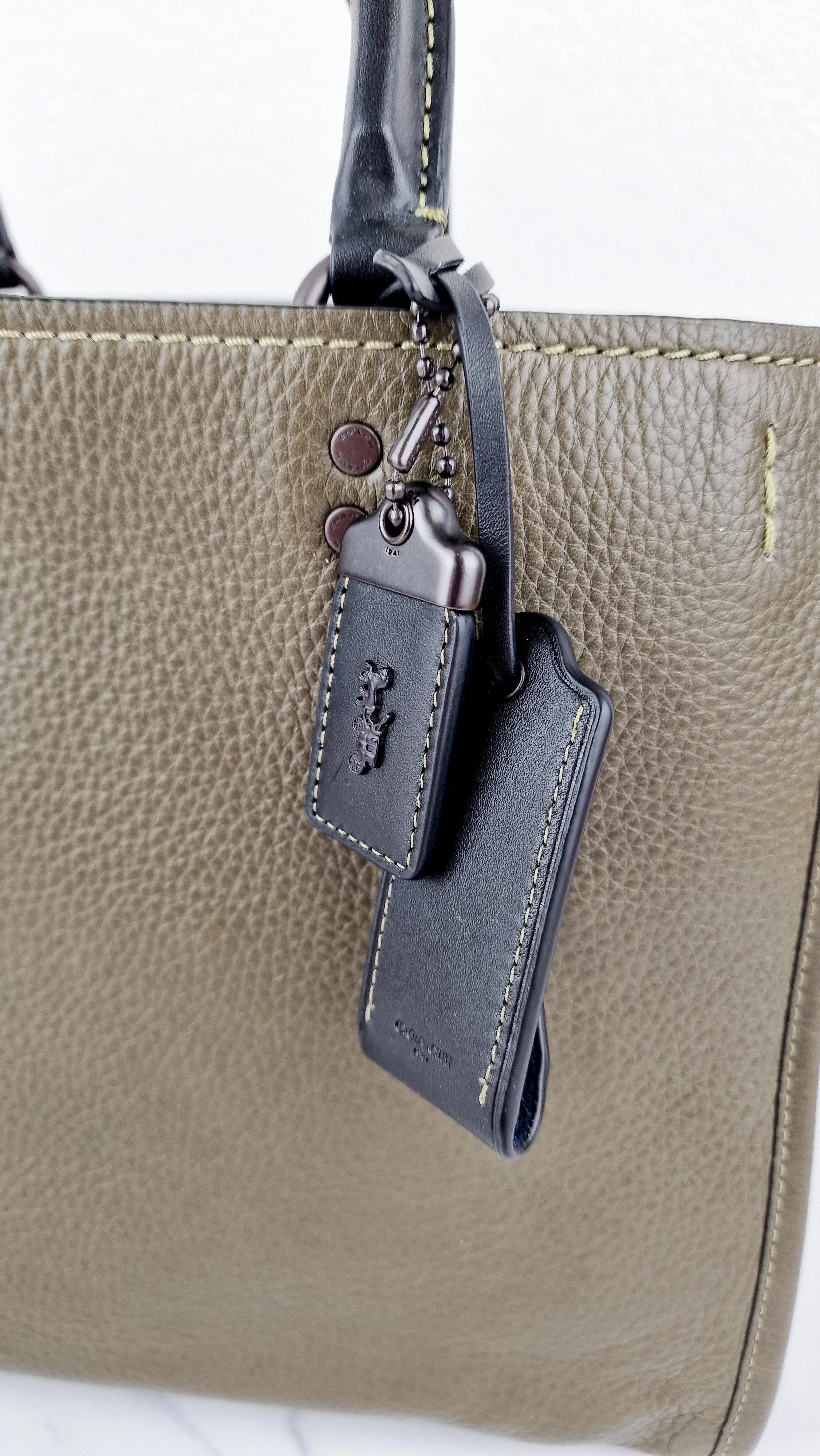 Coach Rogue 31 Olive Army Green With Black Details Handbag Colorblock Dark Green - Coach 38124