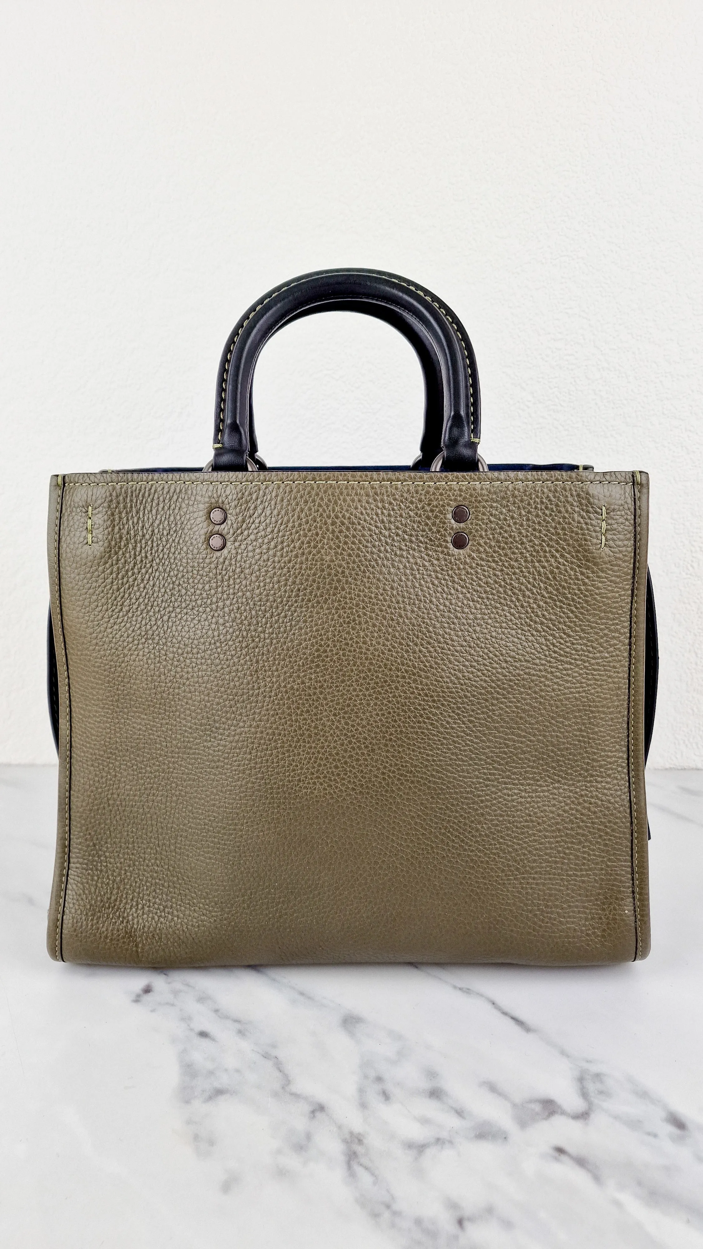Coach Rogue 31 Olive Army Green With Black Details Handbag Colorblock Dark Green - Coach 38124