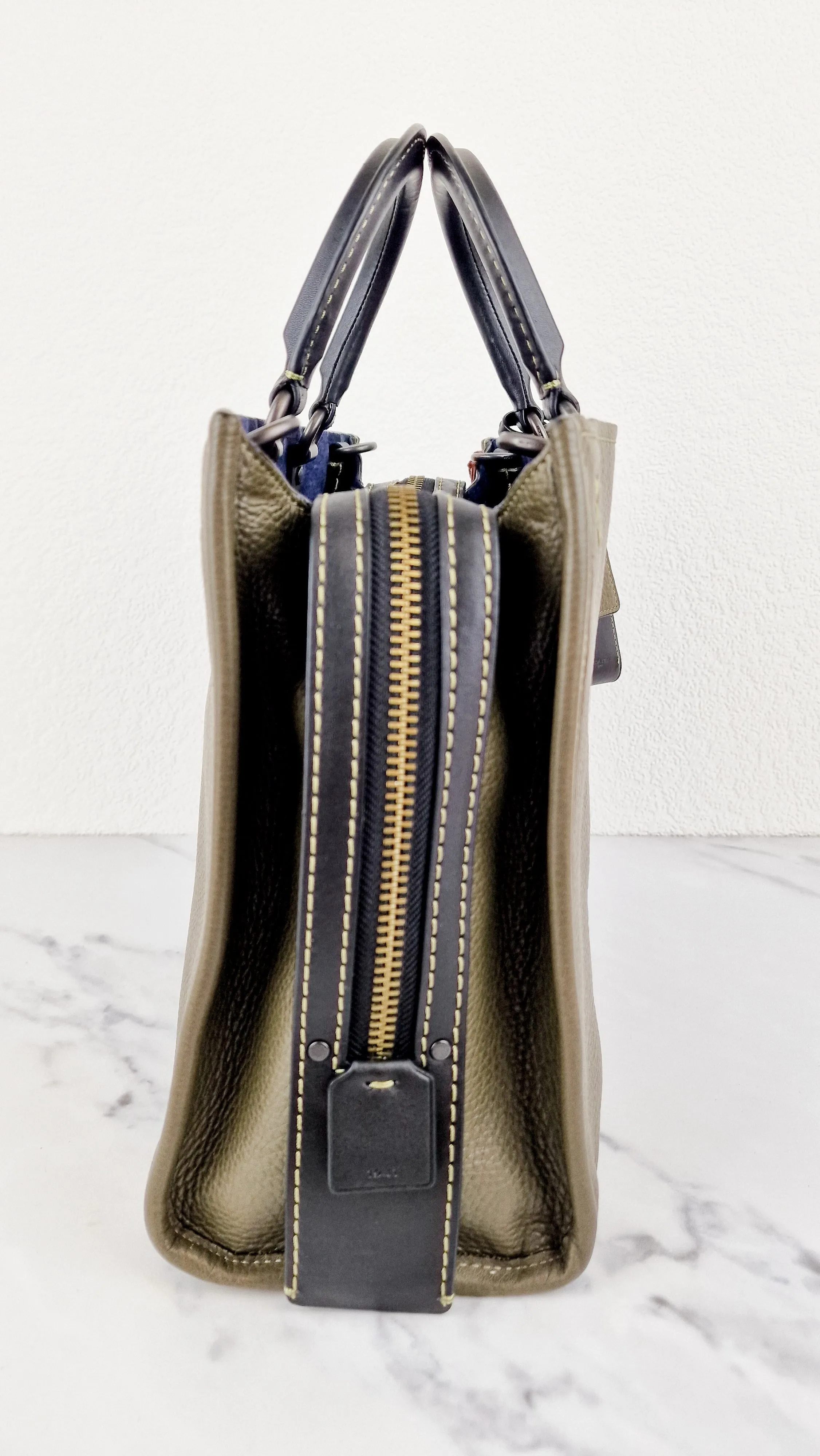 Coach Rogue 31 Olive Army Green With Black Details Handbag Colorblock Dark Green - Coach 38124