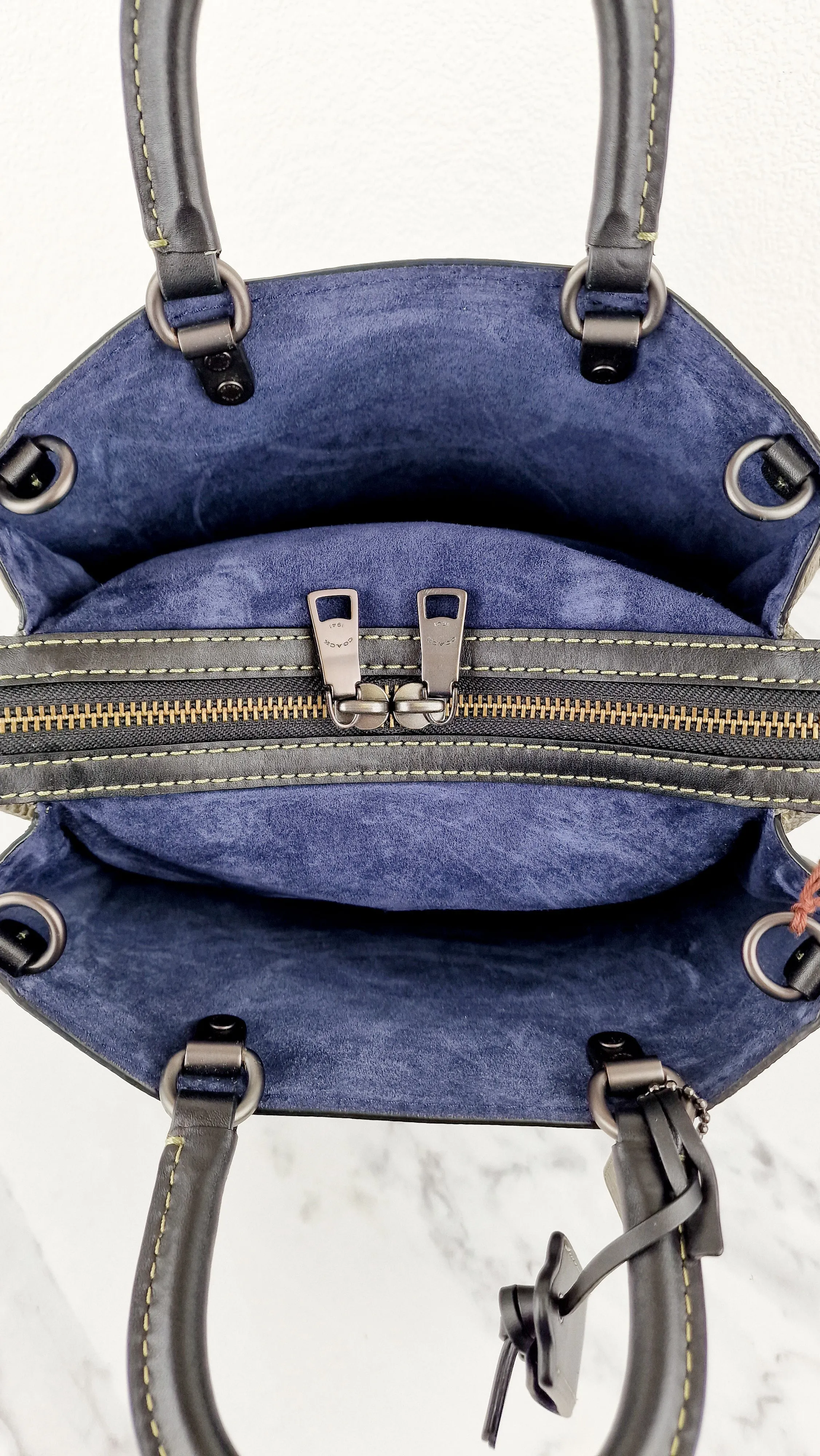 Coach Rogue 31 Olive Army Green With Black Details Handbag Colorblock Dark Green - Coach 38124