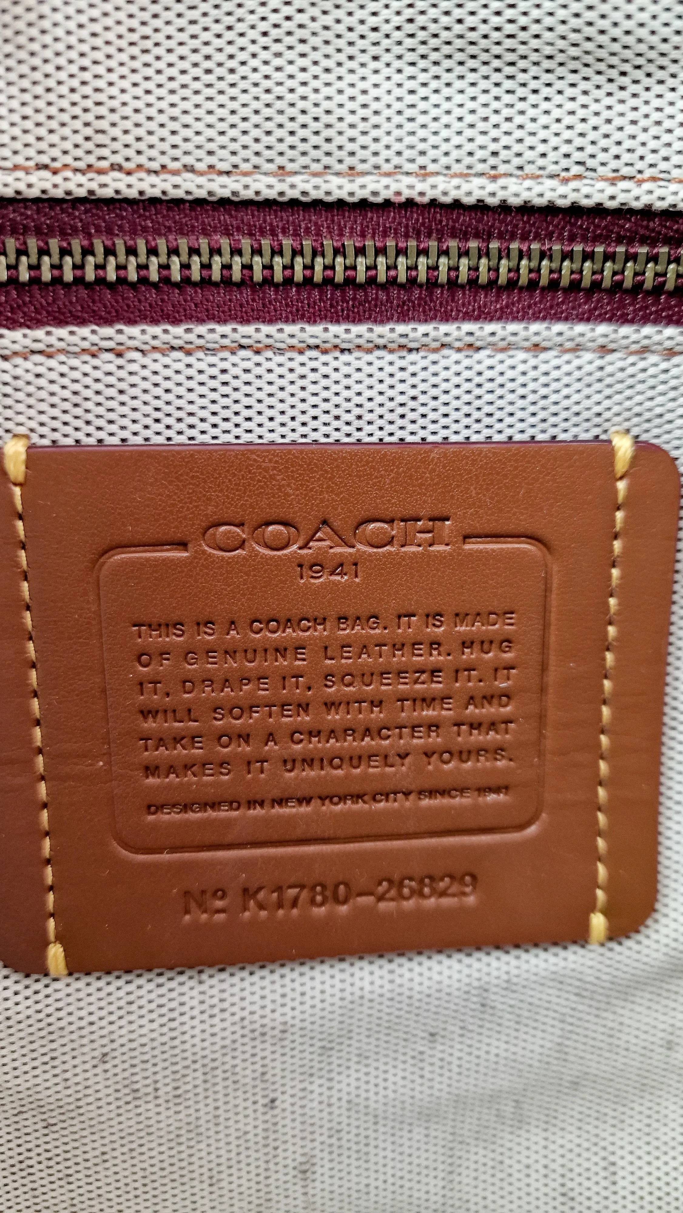 Coach Rogue Shoulder Bag in Grey Grain Leather with Oxblood Lining & C Chain - Coach 26829