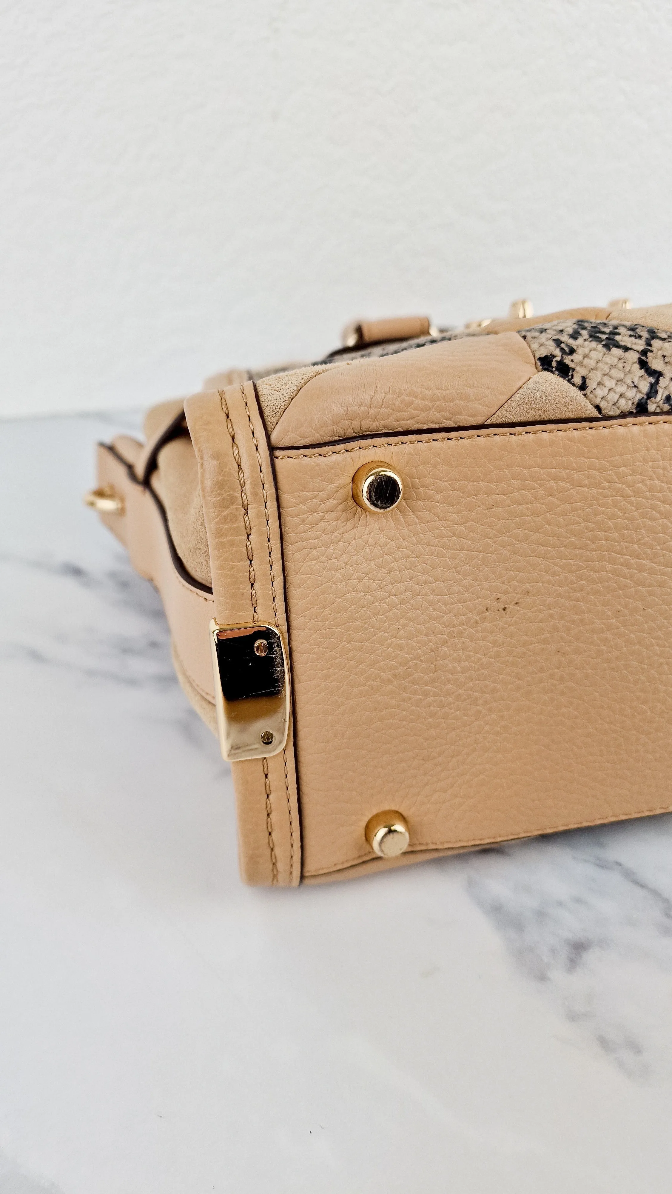 Coach Swagger 27 Patchwork Beechwood Patchwork & Snake Embossed Leather & Suede - Coach 37188