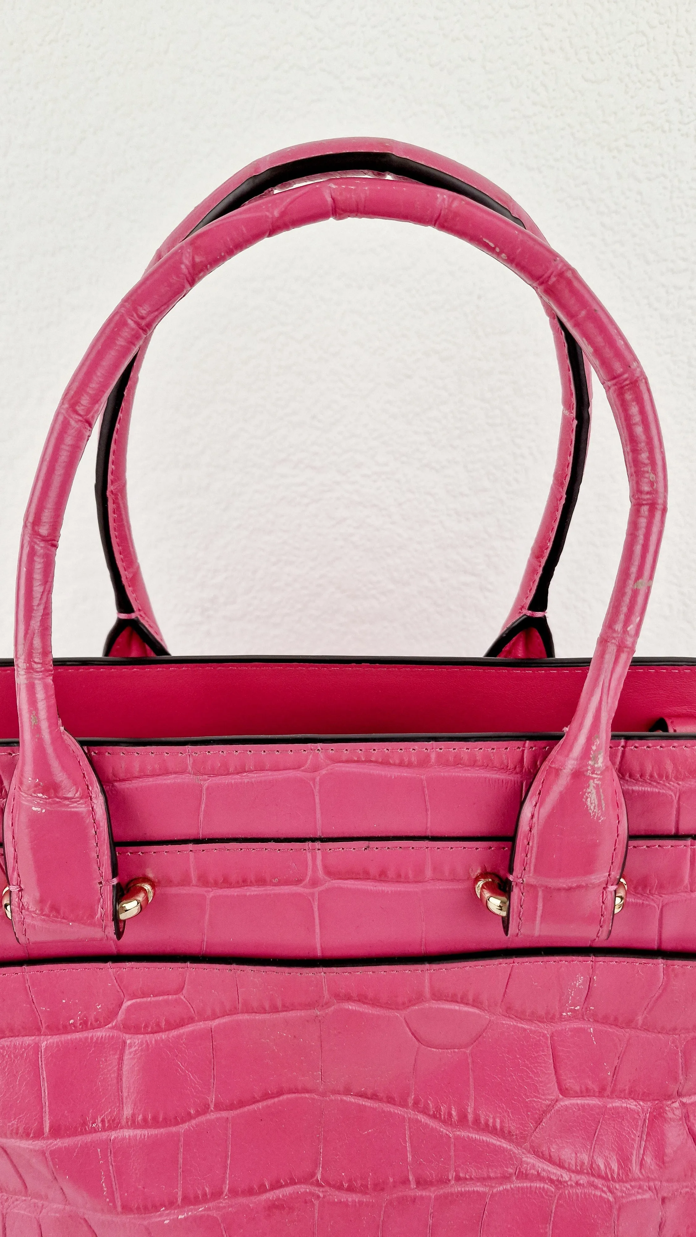 Coach Swagger Frame Bag in Pink Croc Embossed Leather - Handbag Crossbody Bag - Coach 37998