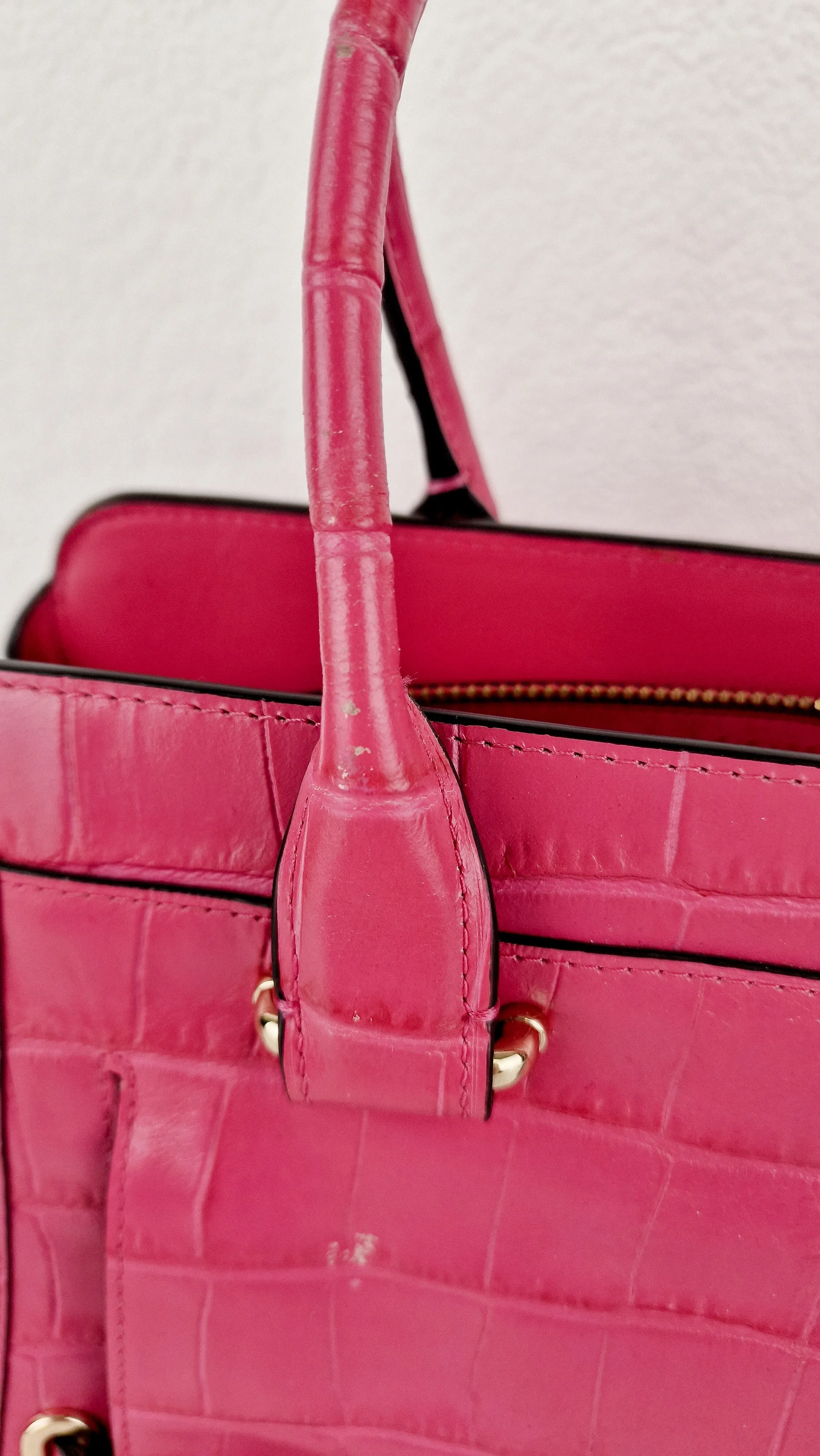 Coach Swagger Frame Bag in Pink Croc Embossed Leather - Handbag Crossbody Bag - Coach 37998