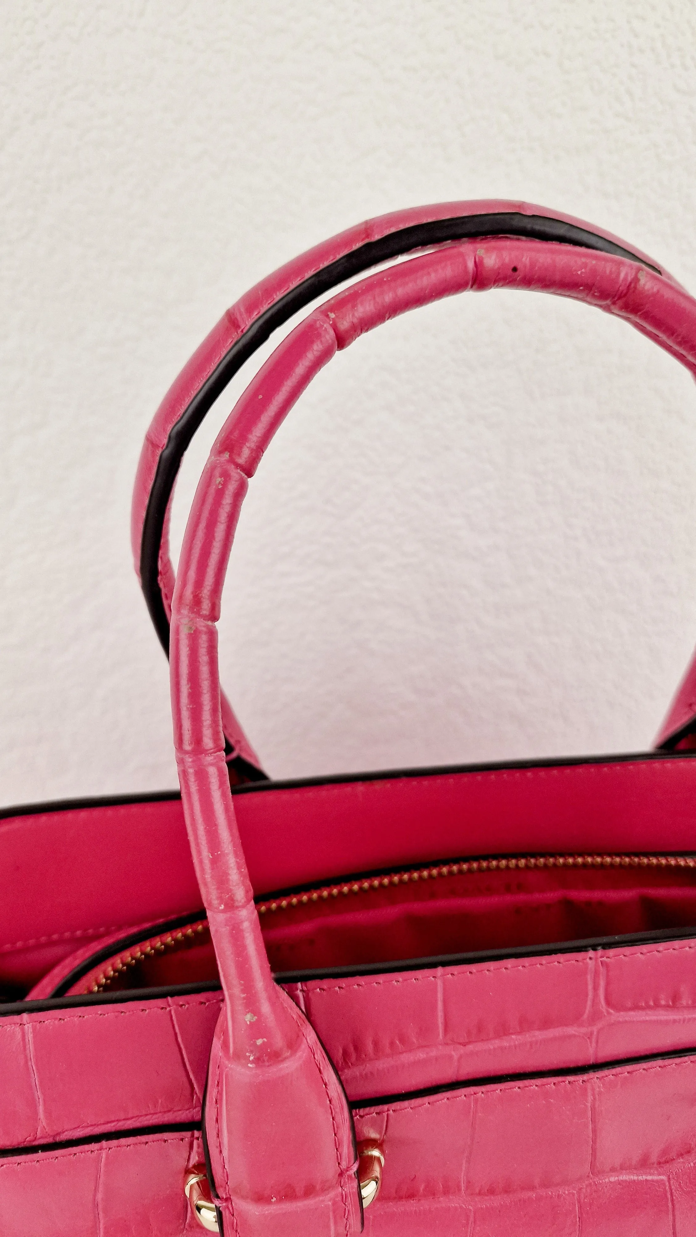 Coach Swagger Frame Bag in Pink Croc Embossed Leather - Handbag Crossbody Bag - Coach 37998