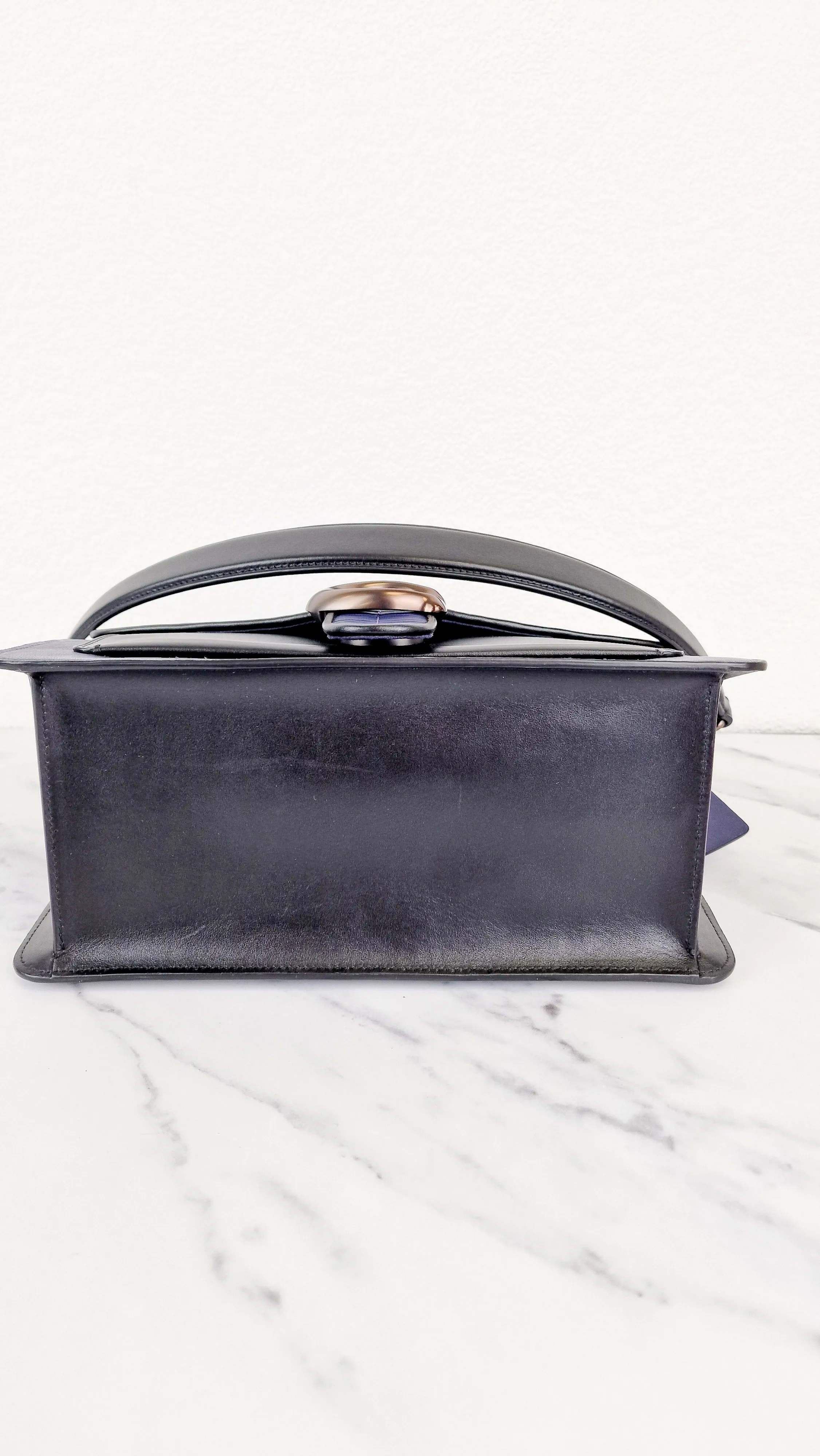 Coach Tabby Sample Bag with Ruched Pleating in Cadet Blue and Black Leather - Handbag