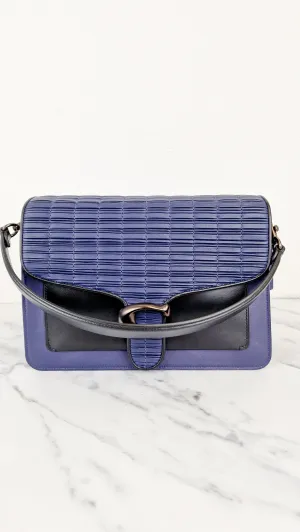 Coach Tabby Sample Bag with Ruched Pleating in Cadet Blue and Black Leather - Handbag