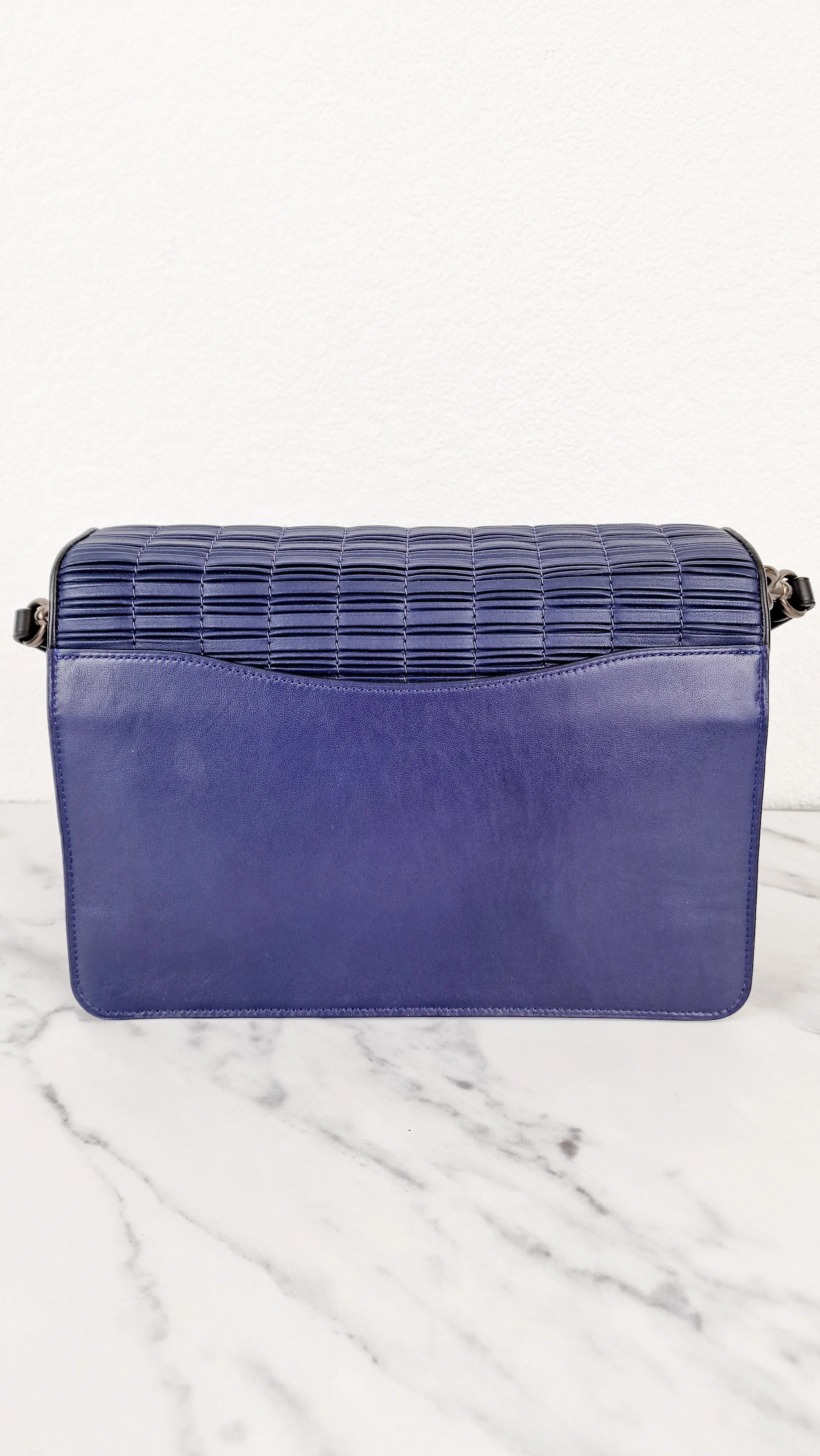 Coach Tabby Sample Bag with Ruched Pleating in Cadet Blue and Black Leather - Handbag