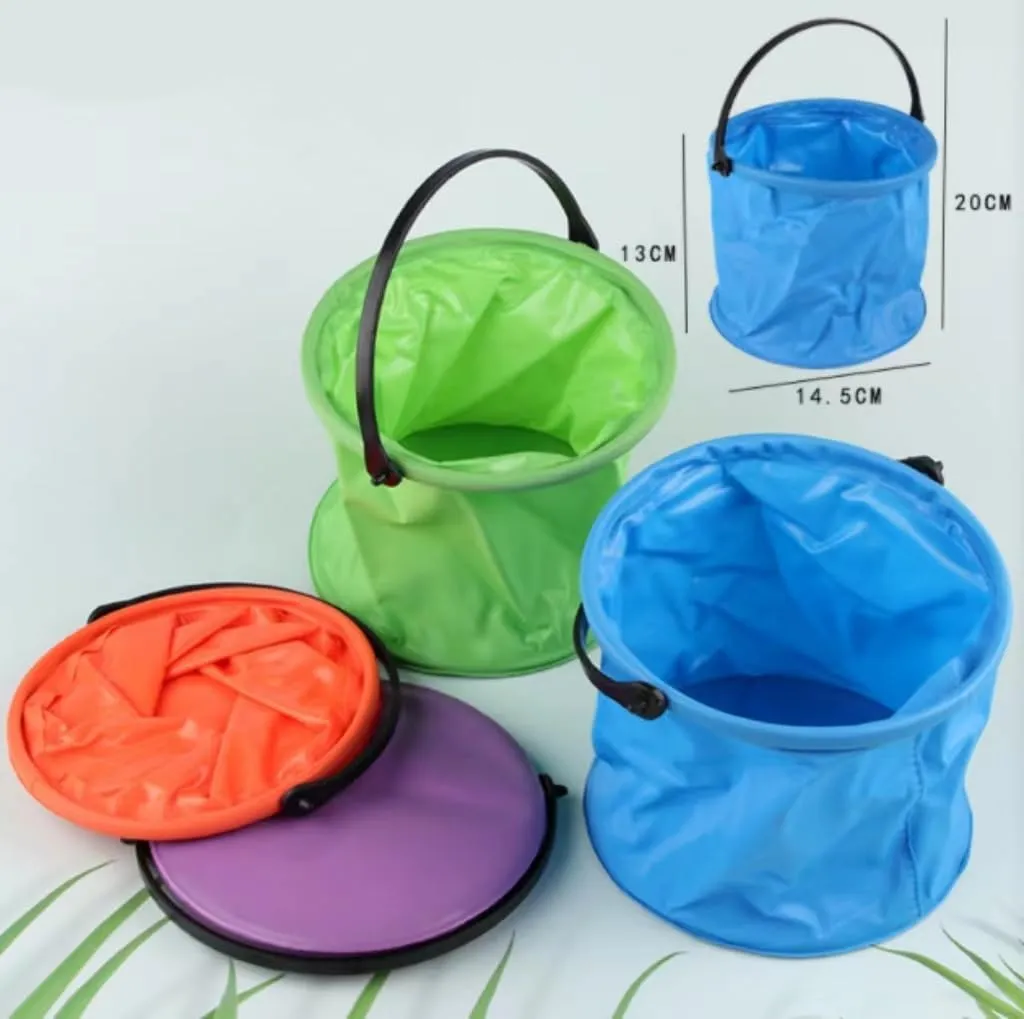 Collapsible Water Bucket, Collapsible Bucket with Handle, Collapsible Water Bucket for Camping,Outdoor,Fishing,Cleaning (Purple)