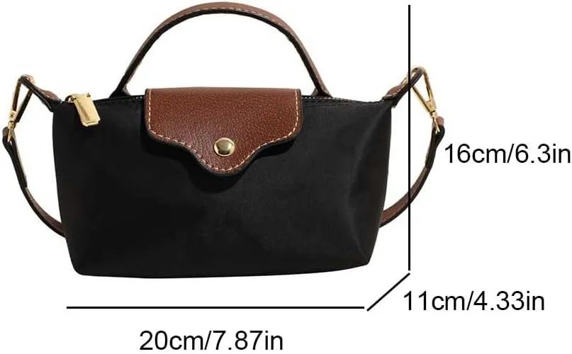 Crossbody Bag for Women Chic Lightweight Purse with Leather Top-handle Mini Shoulder Handbag Zipper Small Top Hand
