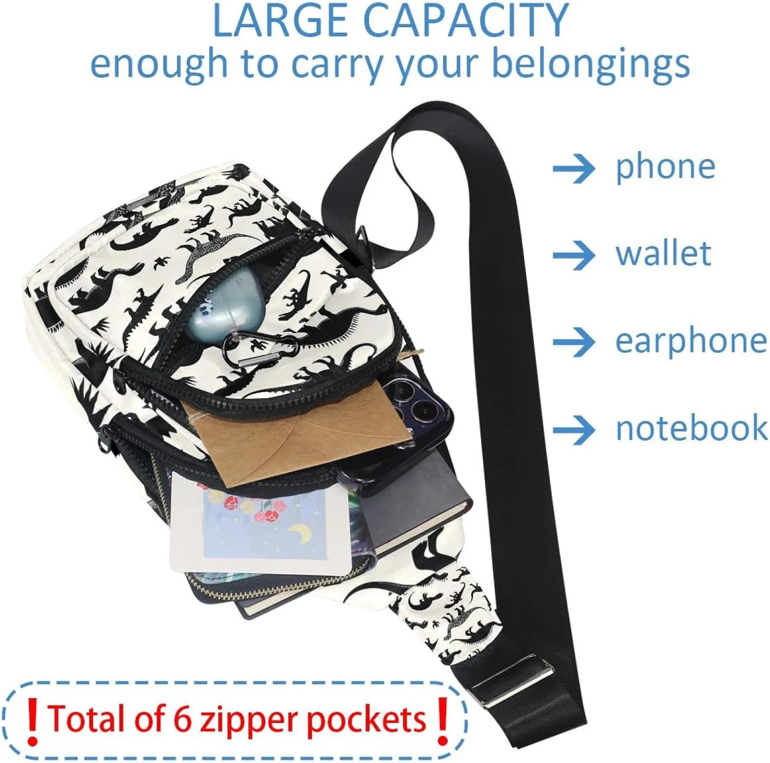 Crossbody Bags for Women Cross Body Bag for Woman Sling Bag Crossbody Bag Dinosaur Silhouette (32) Sling Backpack Travel