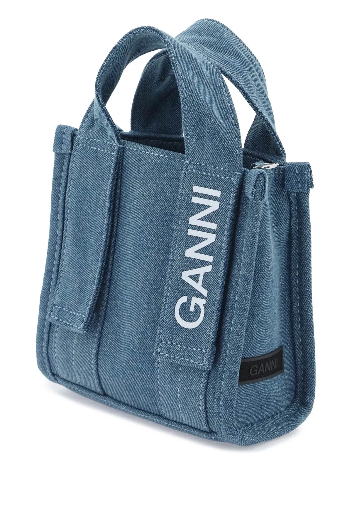 denim tech mini tote bag