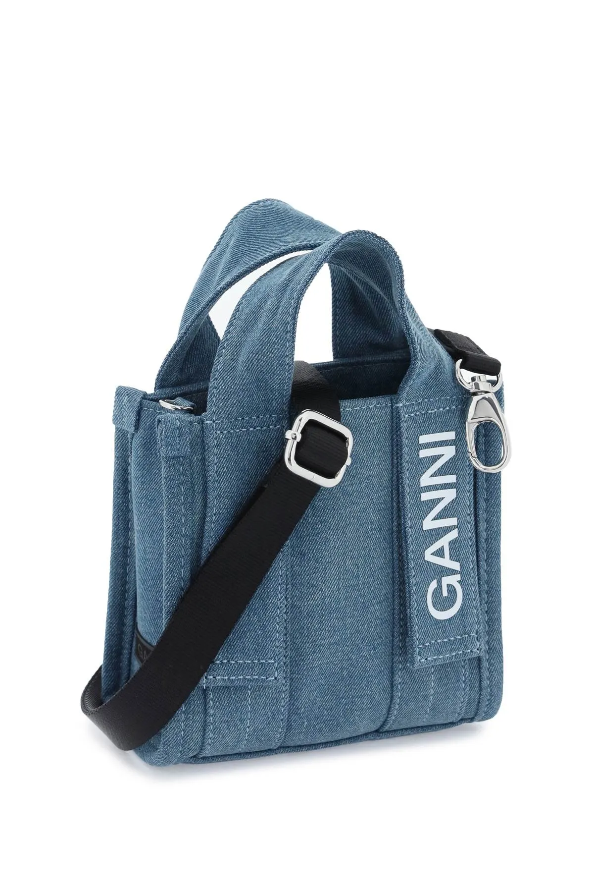 denim tech mini tote bag