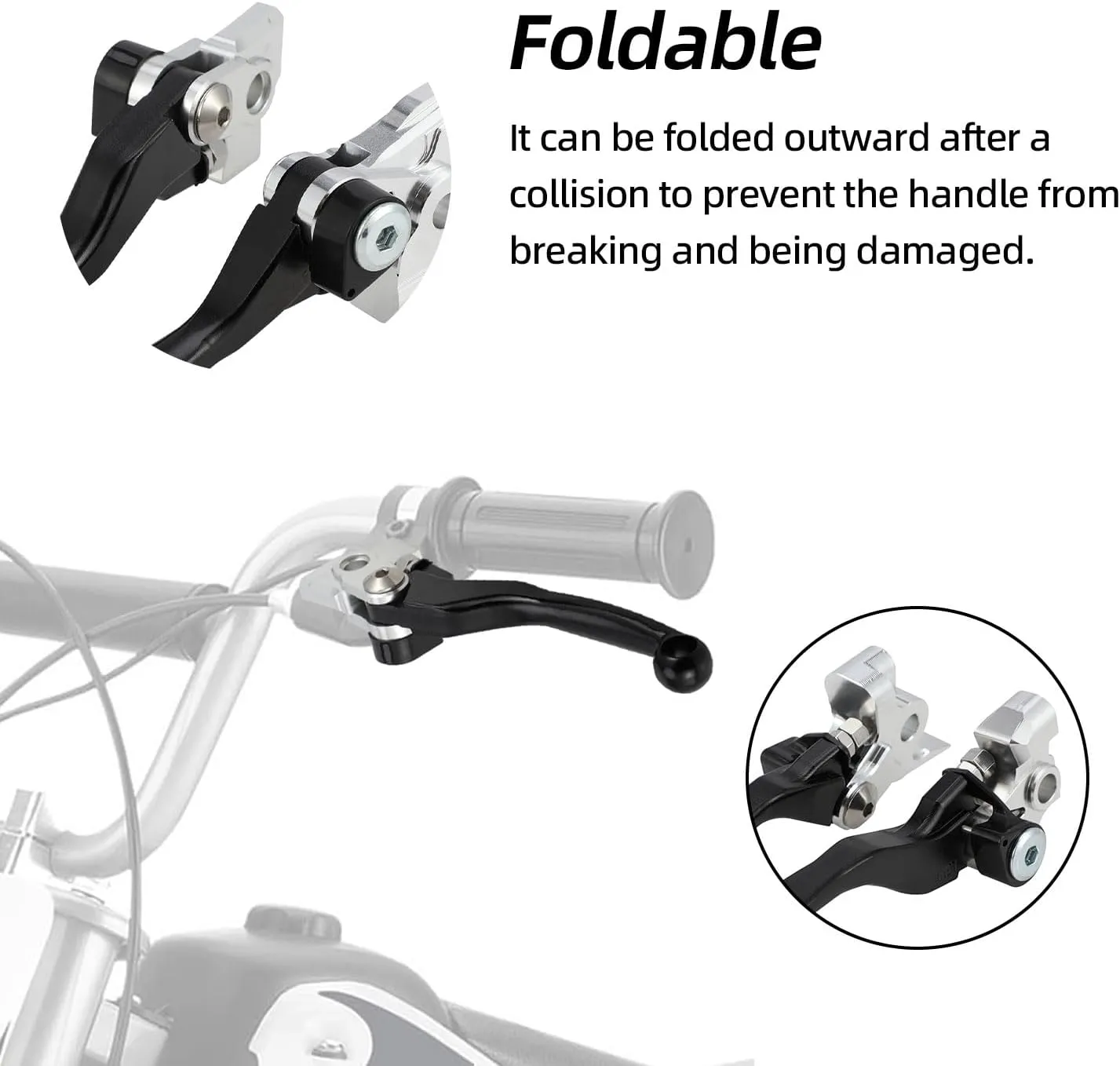Dirt Bike Foldable Clutch Brake Levers,Forged Pivot Handle Clutch Breakaway Lever for Dirtbike SX SXF XC XCW EXC TPI XCFW EXCF 125-500-Black