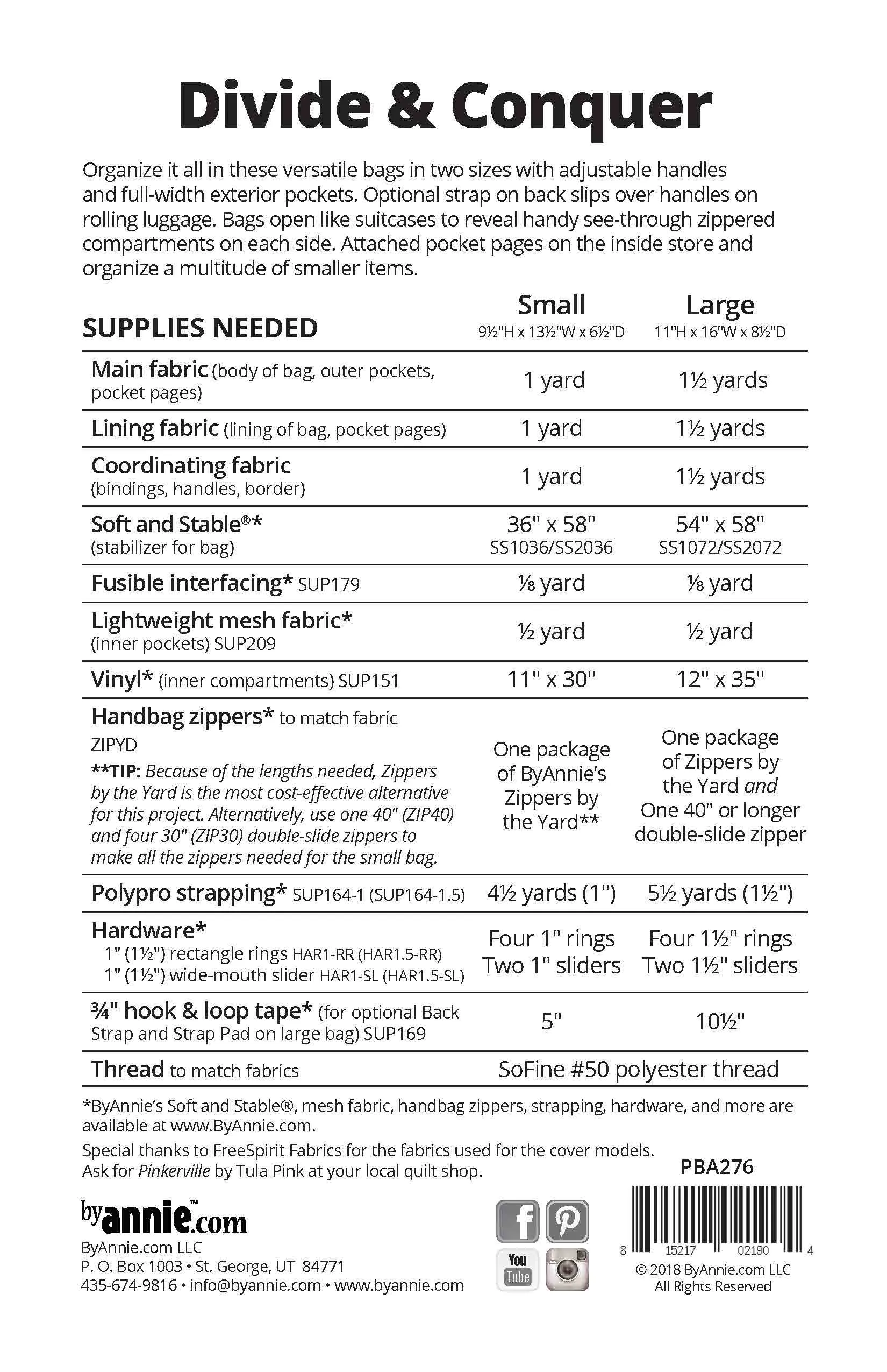 Divide & Conquer - Personal-sized Carry-on ~ Pattern By Annie
