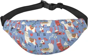 Fanny Pack for Women Men,Cute Llama Large Crossbody Waist Pack Belt Bag for Workout Hiking Running Travel, Onesize