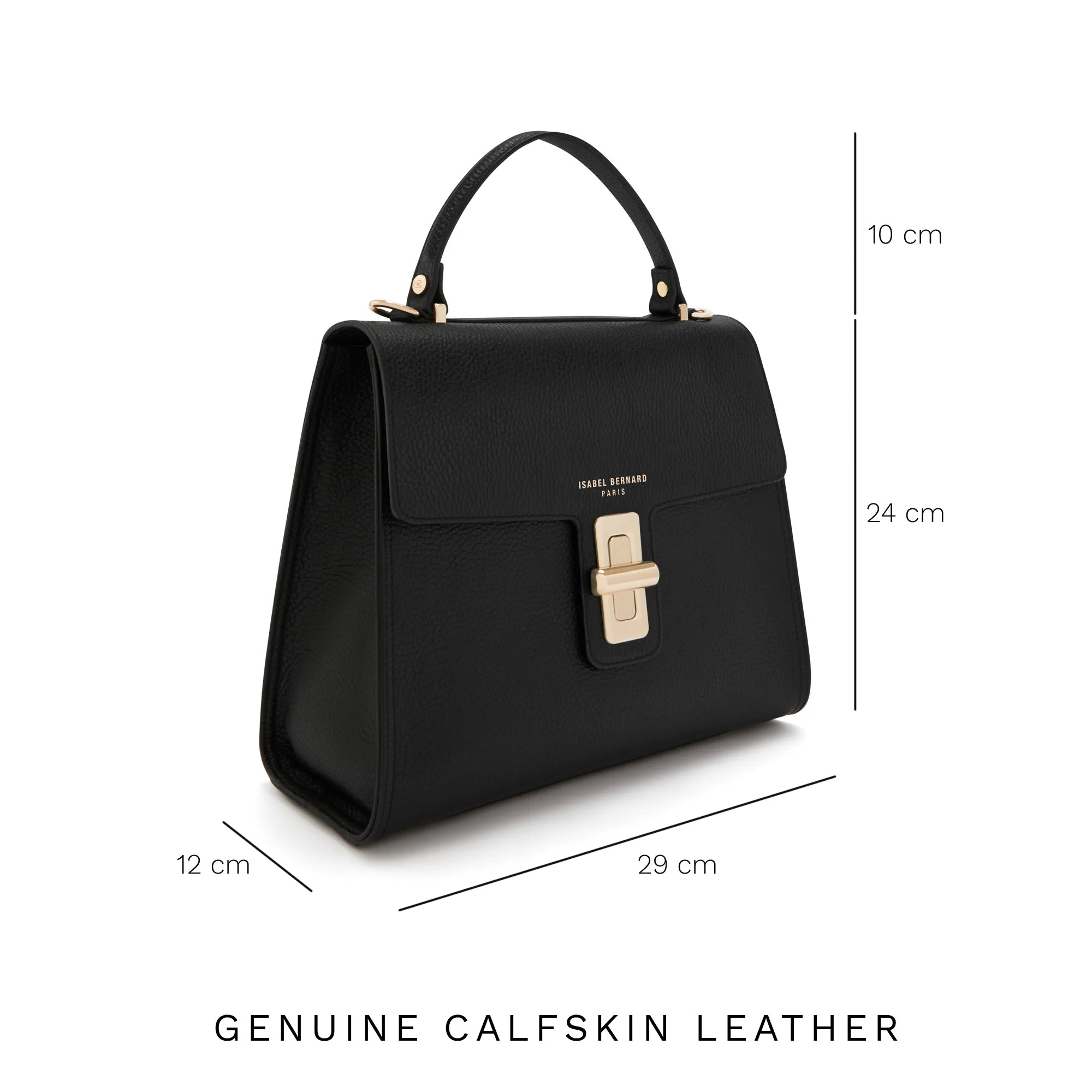 Femme Forte Simone Midi black leather handbag calfskin leather