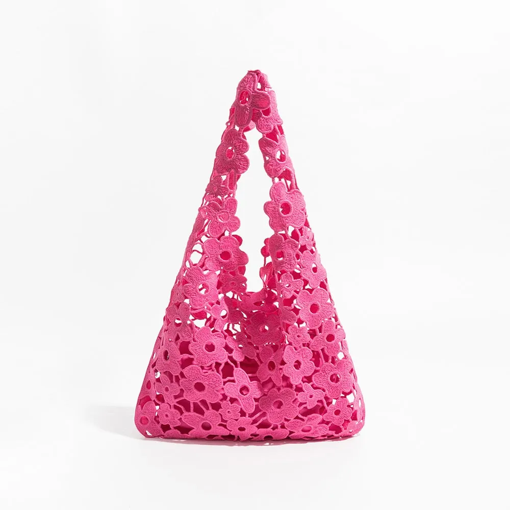 Flower Cut Out Eyelet Hobo Bags - 4 Colors