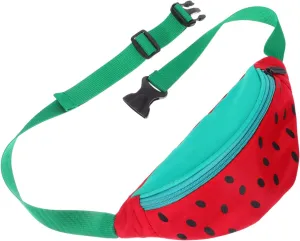 FRCOLOR Cute Watermelon Crossbody Bag for Lightweight Nylon Chest Purse Durable Summer Sling Wallet for Boys and Handsfree Shoulder Pack for Small Essentials