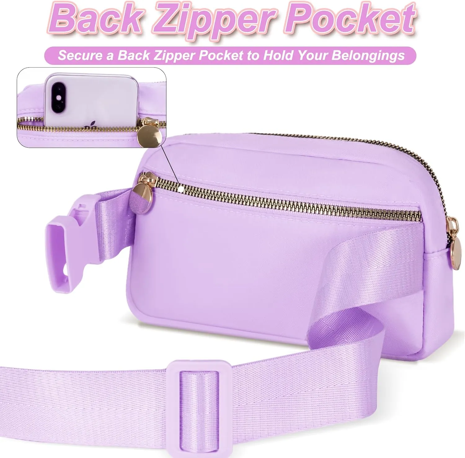 Gifts for Girls Teens Kids - Birthday Gifts for Daughter Sister Her,Teen Girl Essentials,Travel Essentials,Cute Teen Trendy Stuff Waist Packs Belt Bag Crossbody Bag | Lavender,Initial V