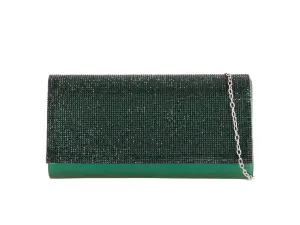 Green Diamante Jewelled Clutch Bag