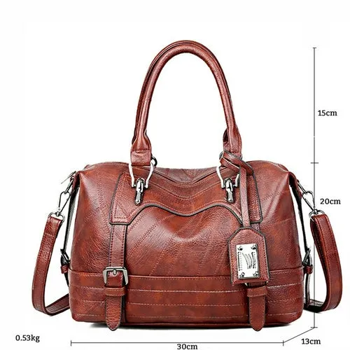 Gykaeo Luxury Handbags Women Bags Designer Vintage Tote Bag Ladies PU