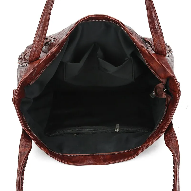 Gykaeo Luxury Handbags Women Bags Designer Vintage Tote Bag Ladies PU