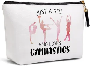 Gymnastics Gifts for Women Makeup Bag Gymnastics Coach Bag Gymnastics Stuff Funny Gymnastics Accessories Gifts for Women Girls Sisters Besties Waterproof PU Leather Gymnastics Cosmetic Bag