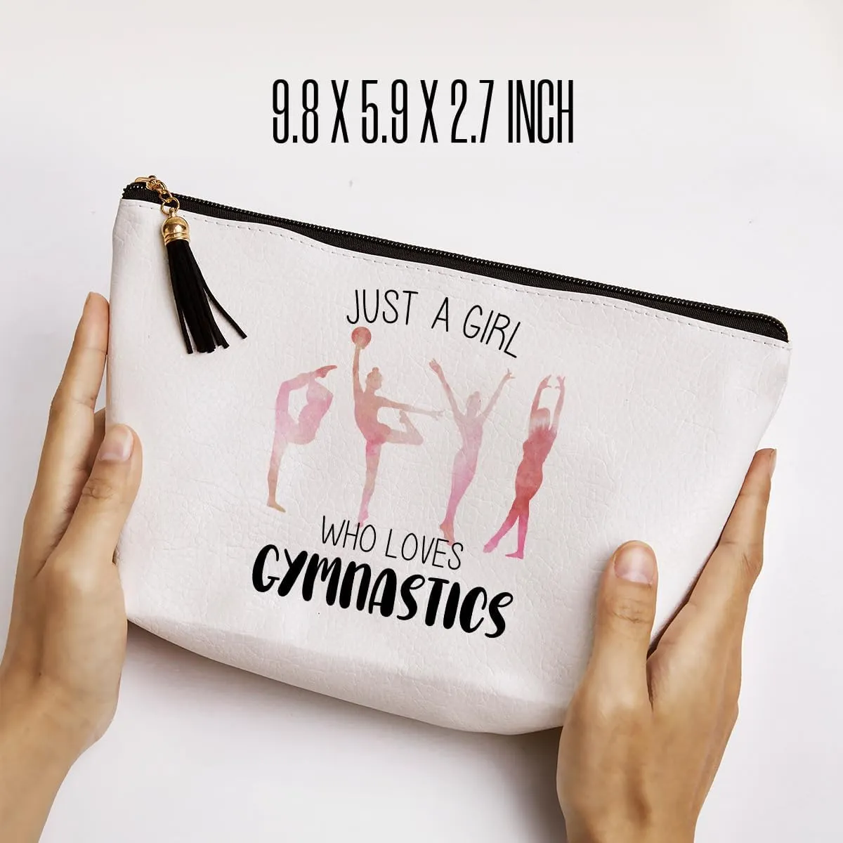 Gymnastics Gifts for Women Makeup Bag Gymnastics Coach Bag Gymnastics Stuff Funny Gymnastics Accessories Gifts for Women Girls Sisters Besties Waterproof PU Leather Gymnastics Cosmetic Bag