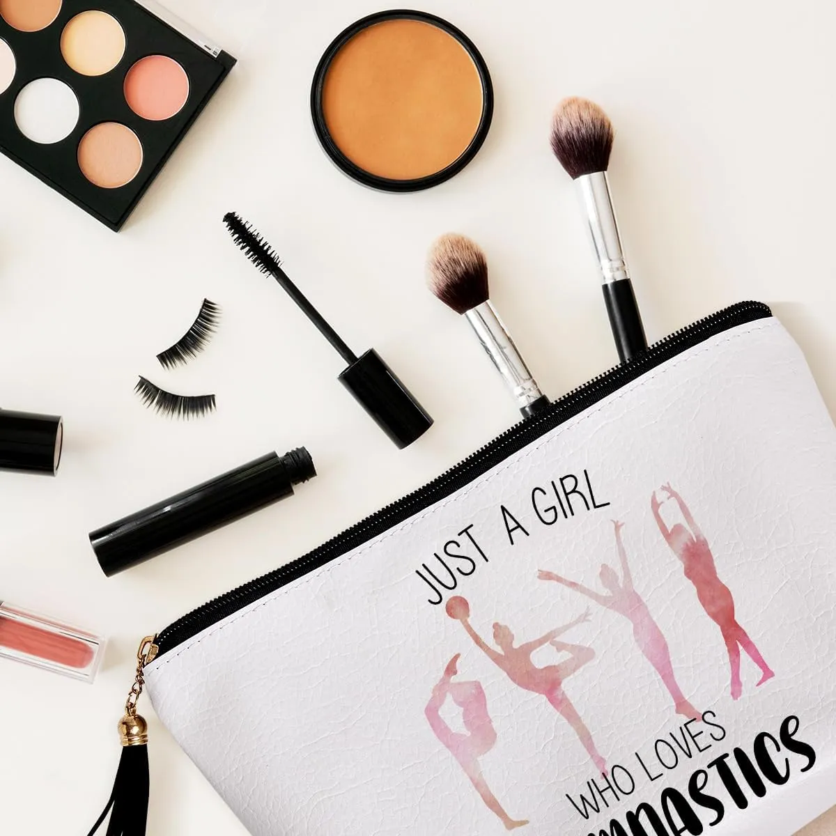 Gymnastics Gifts for Women Makeup Bag Gymnastics Coach Bag Gymnastics Stuff Funny Gymnastics Accessories Gifts for Women Girls Sisters Besties Waterproof PU Leather Gymnastics Cosmetic Bag