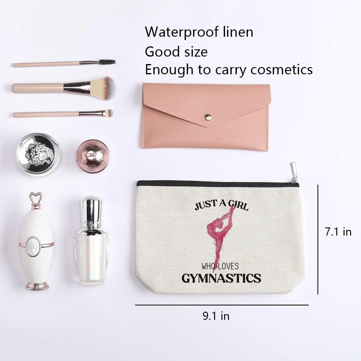 Gymnastics Makeup Bag for Women Gymnasts Inspirational Gifts Gymnastic Coach Gifts for Women Sports Lovers Birthday Christmas Gifts for Her