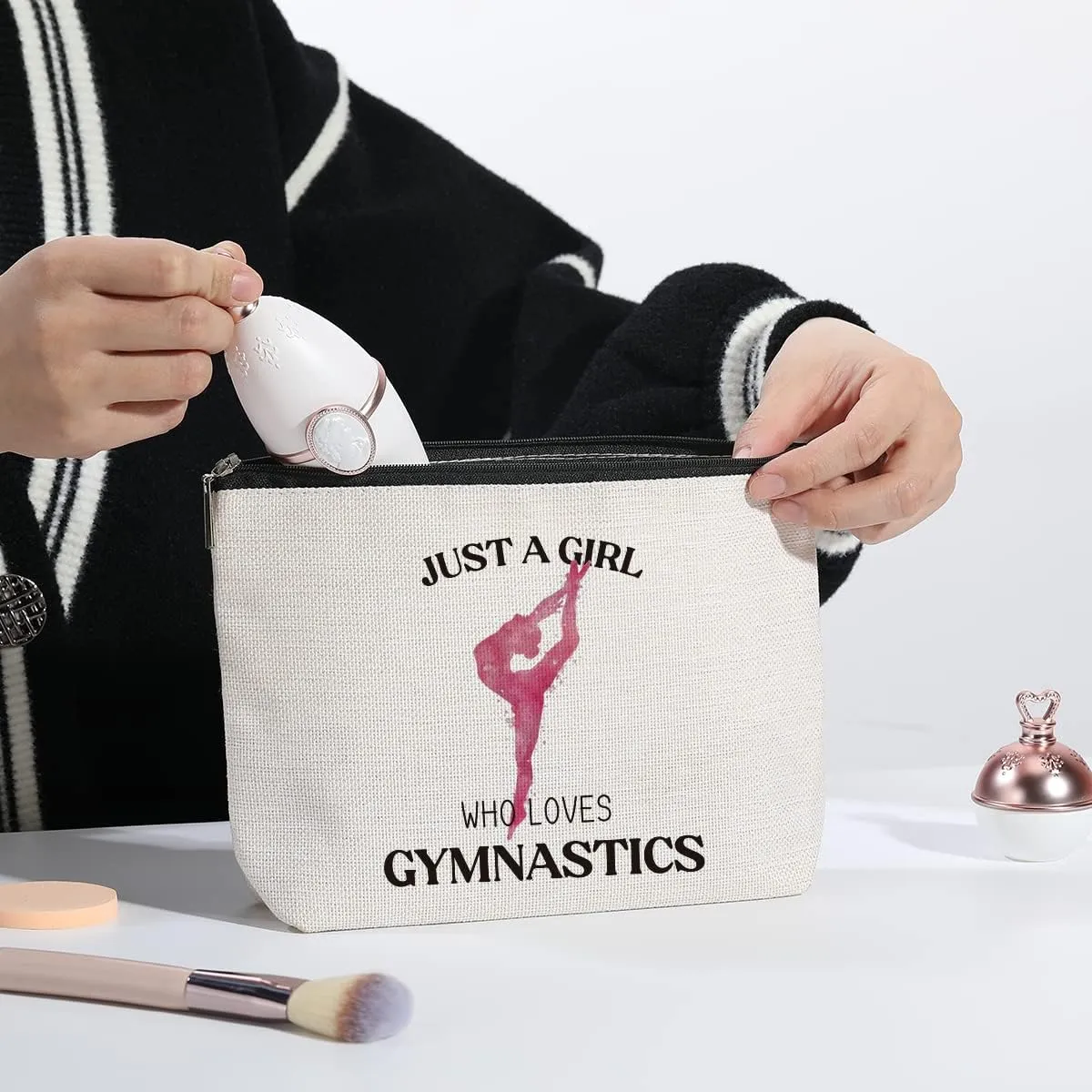 Gymnastics Makeup Bag for Women Gymnasts Inspirational Gifts Gymnastic Coach Gifts for Women Sports Lovers Birthday Christmas Gifts for Her