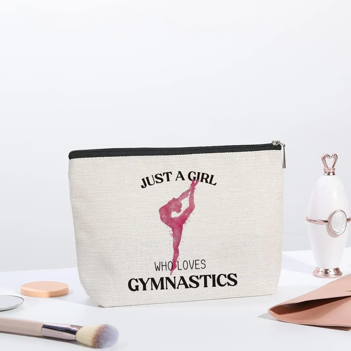 Gymnastics Makeup Bag for Women Gymnasts Inspirational Gifts Gymnastic Coach Gifts for Women Sports Lovers Birthday Christmas Gifts for Her