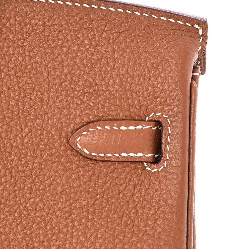 Hermes Gold Togo Leather Palladium Plated Mini Birkin 25 Bag