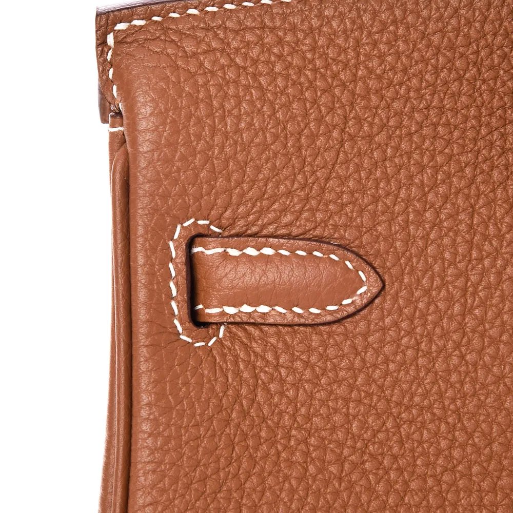 Hermes Gold Togo Leather Palladium Plated Mini Birkin 25 Bag