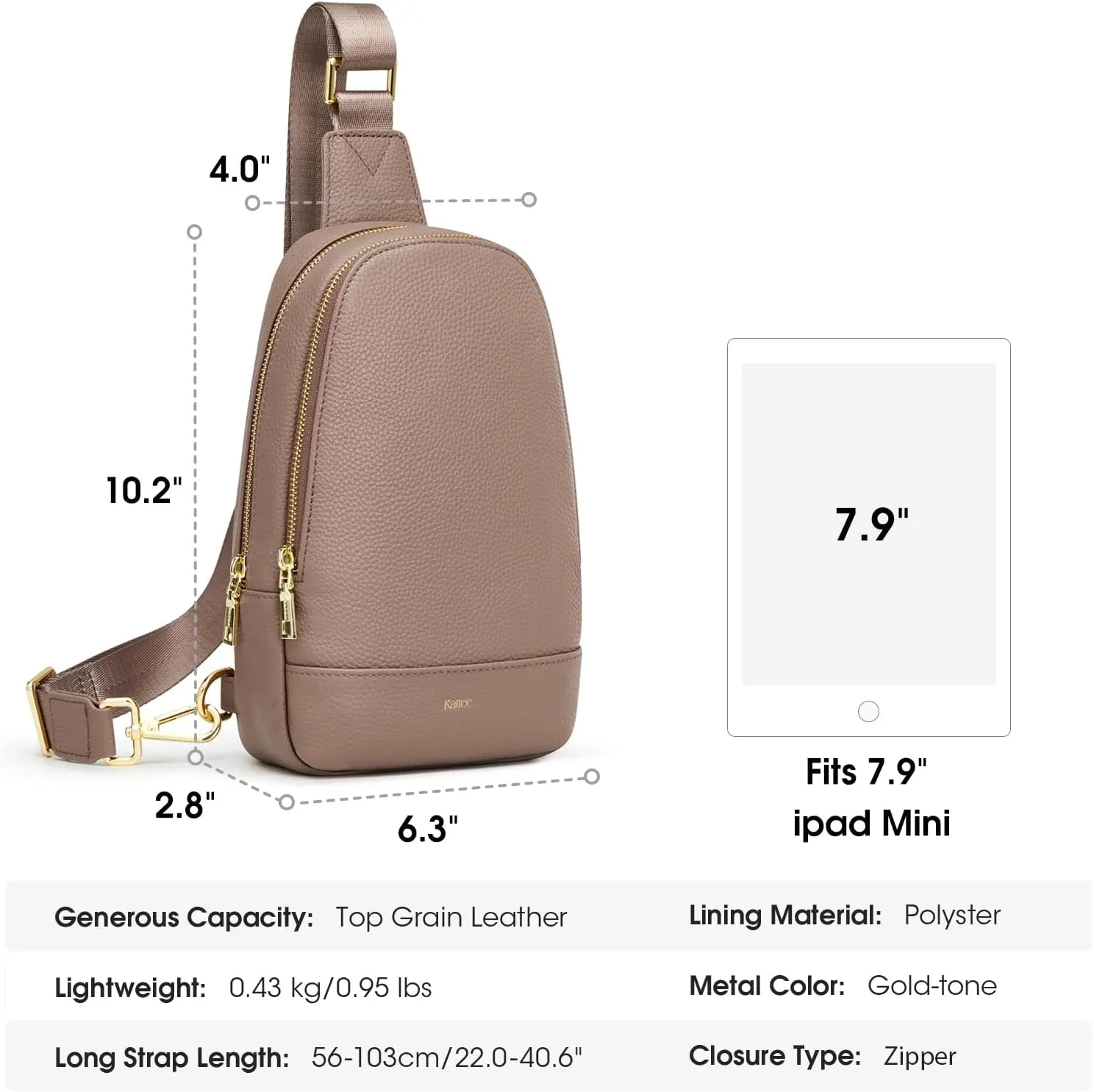 Kattee Sling Bag for Women Crossbody, Soft Leather Fanny Packs for Women, Small Crossbody Chest Bag with RFID Blocking