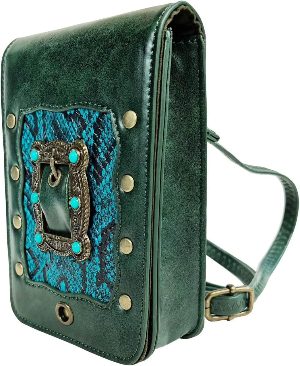 Larswon Renaissance Belt Pouch, Green - Gem, Medium, Crossbody Bag, Women, Waist Bag, Pouch, Renaissance, Lightweight, Phone Holder