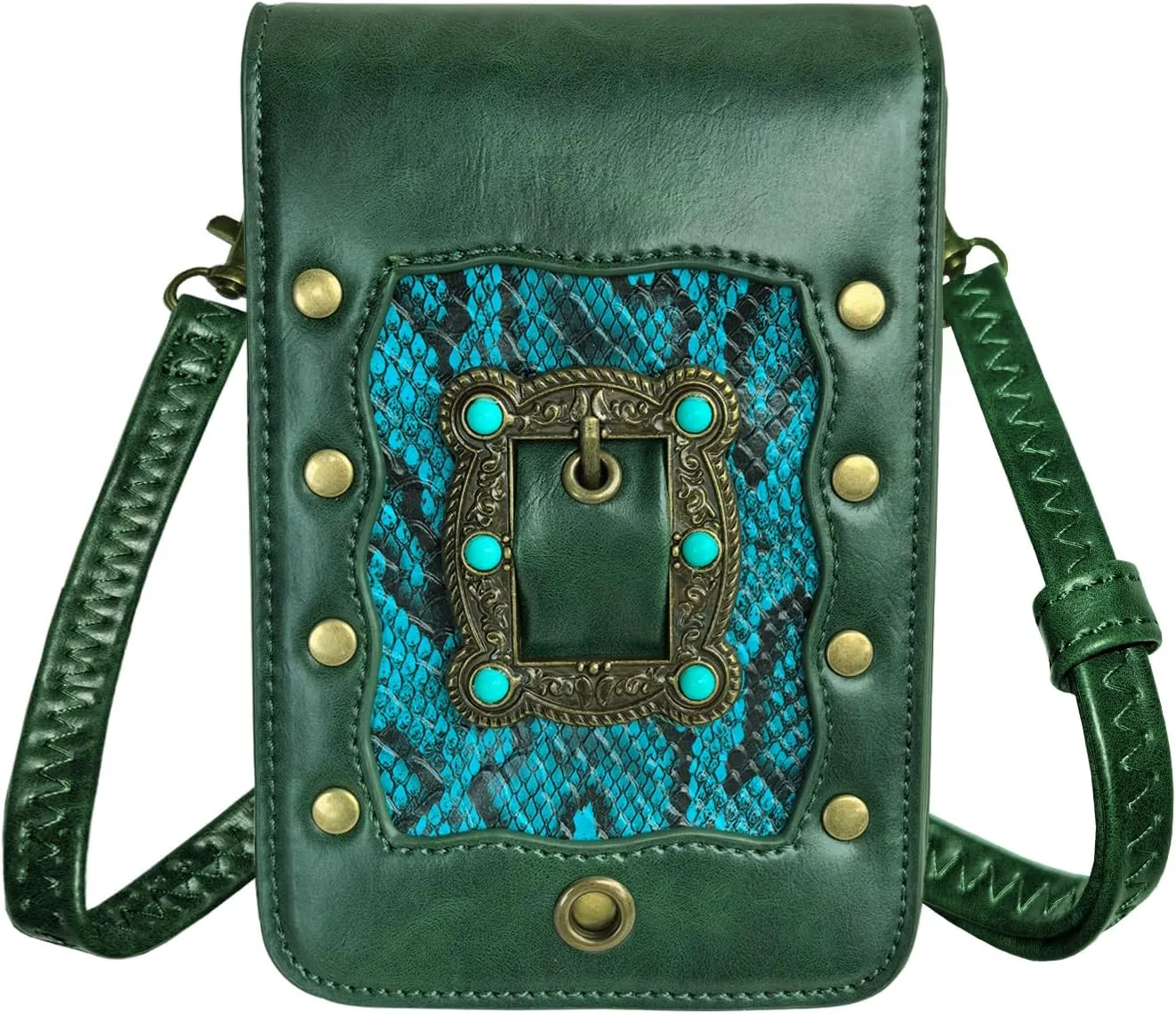 Larswon Renaissance Belt Pouch, Green - Gem, Medium, Crossbody Bag, Women, Waist Bag, Pouch, Renaissance, Lightweight, Phone Holder
