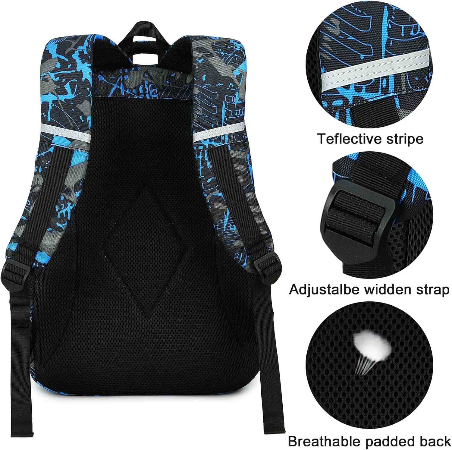 LEDAOU Backpack for Kids Boys Girls School Bags Teen Bookbags Set School Backpack with Lunch Box and Pencil Case