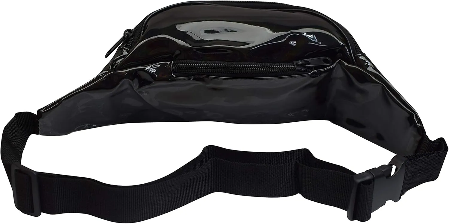 Marshal Holographic Rave Fanny Pack - Packs for festival women, men | Cute Fashion Waist Bag Belt Bags (Black)