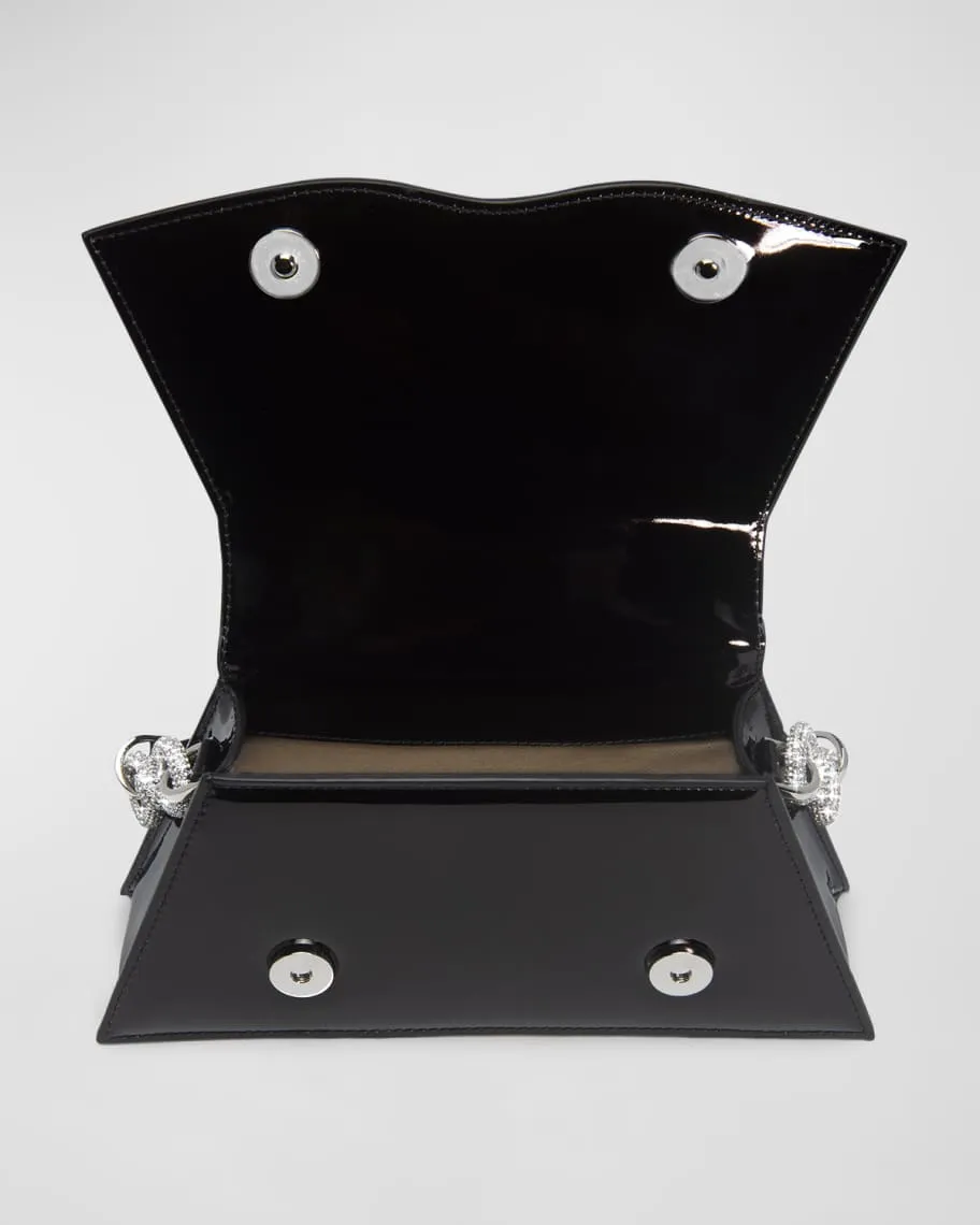Medium Samantha patent bag with two bows and top handle MACH & MACH