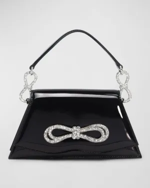 Medium Samantha patent bag with two bows and top handle MACH & MACH