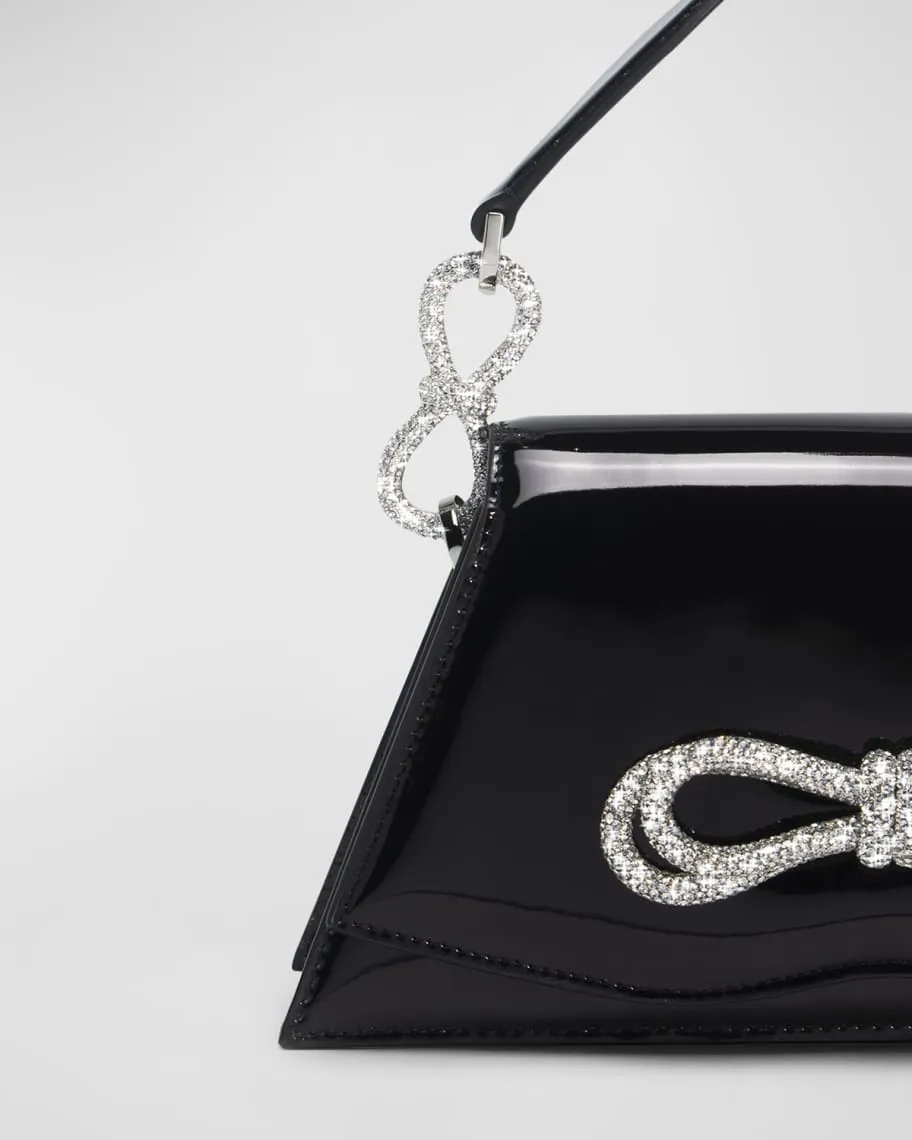 Medium Samantha patent bag with two bows and top handle MACH & MACH